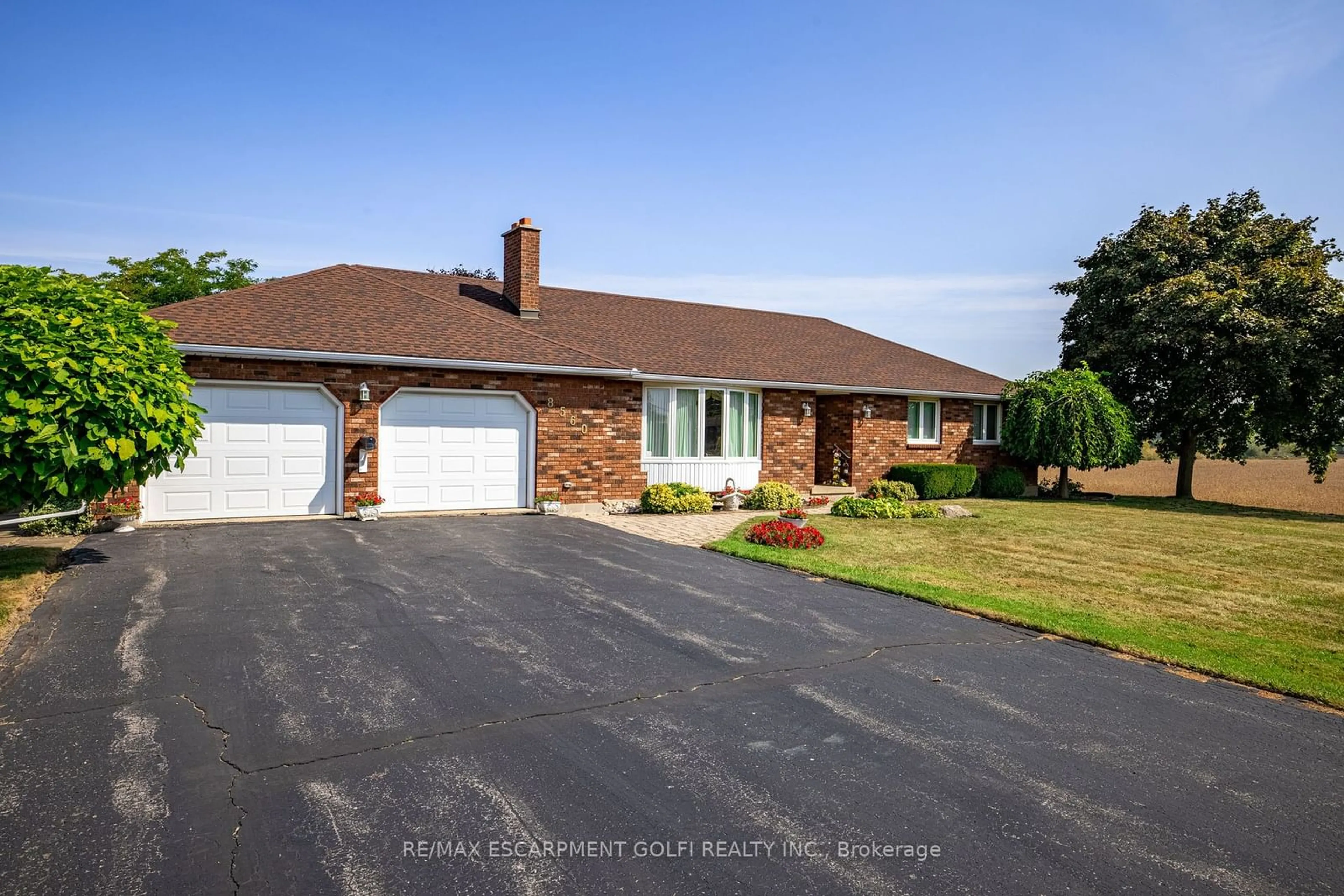 Frontside or backside of a home, the street view for 8560 Leeming Rd, Hamilton Ontario L0R 1W0