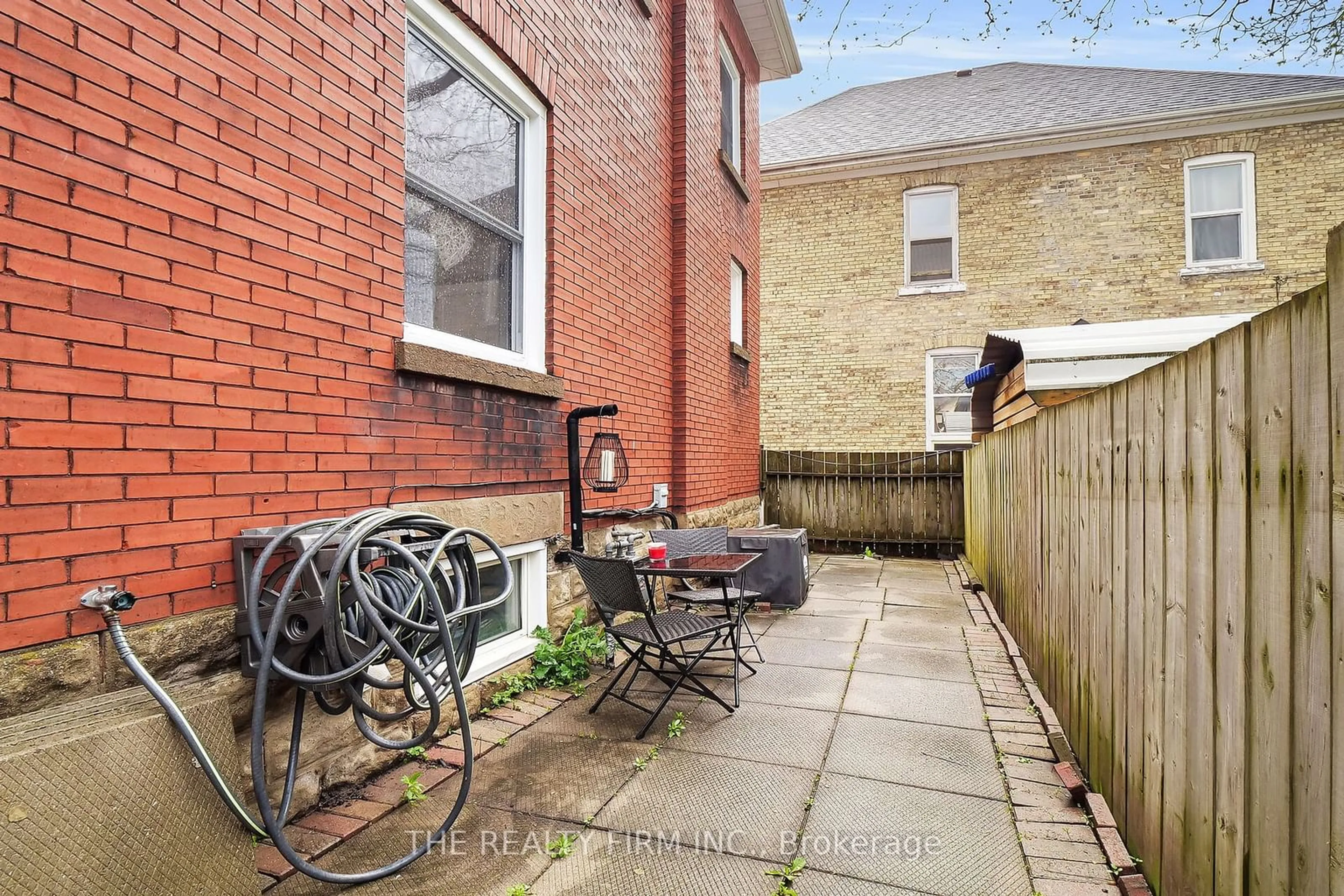 Patio, the fenced backyard for 86 Kains St, St. Thomas Ontario N5P 1N7