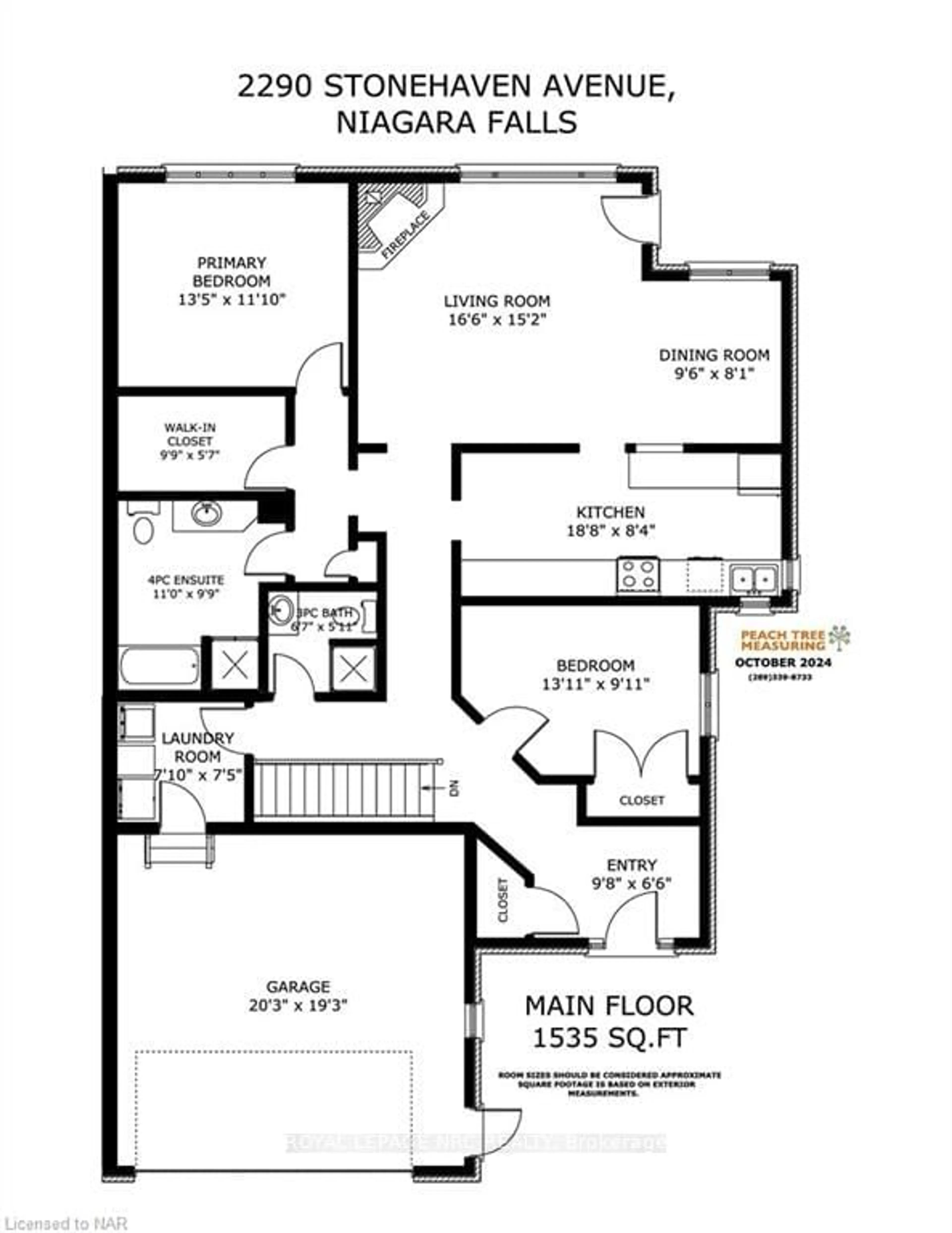 Floor plan for 2290 STONEHAVEN Ave, Niagara Falls Ontario L2J 4K1