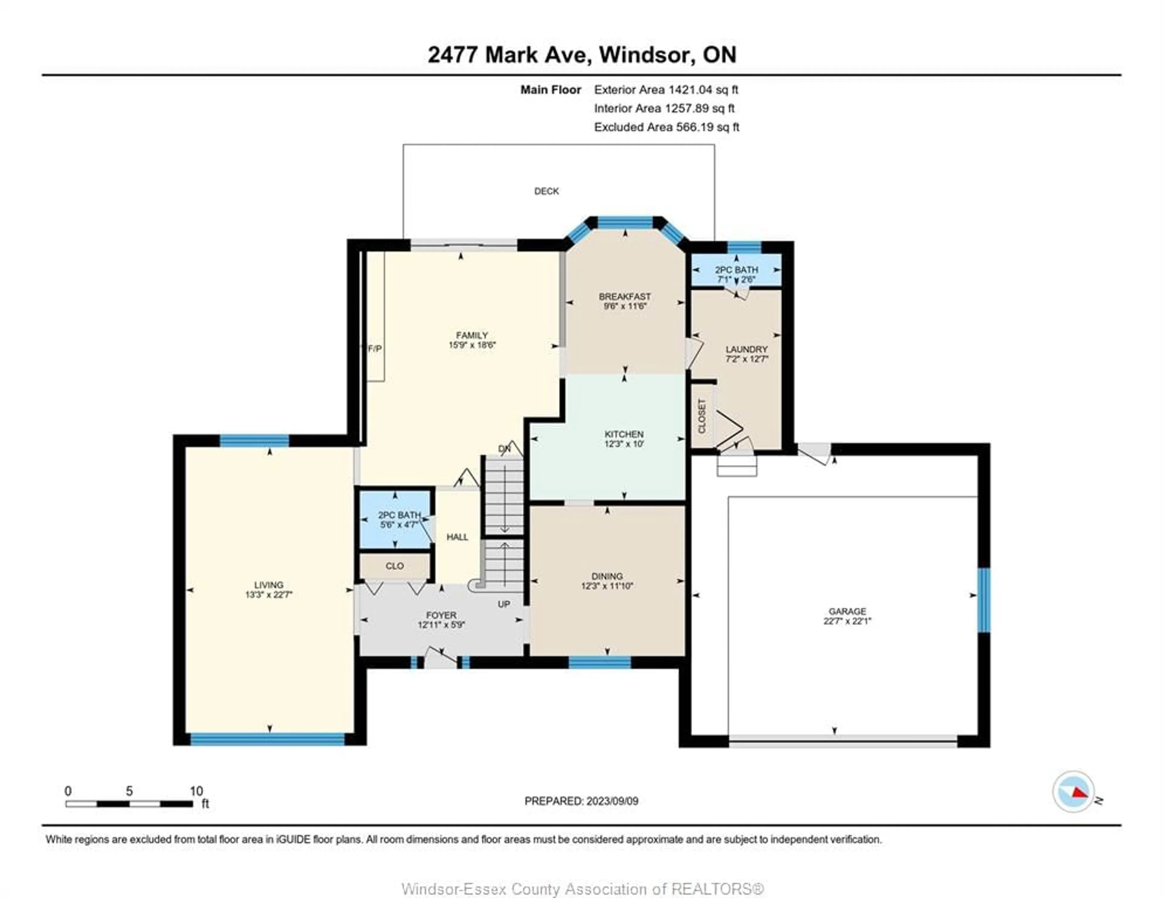 Floor plan for 2477 MARK Ave, Windsor Ontario N9E 2W2