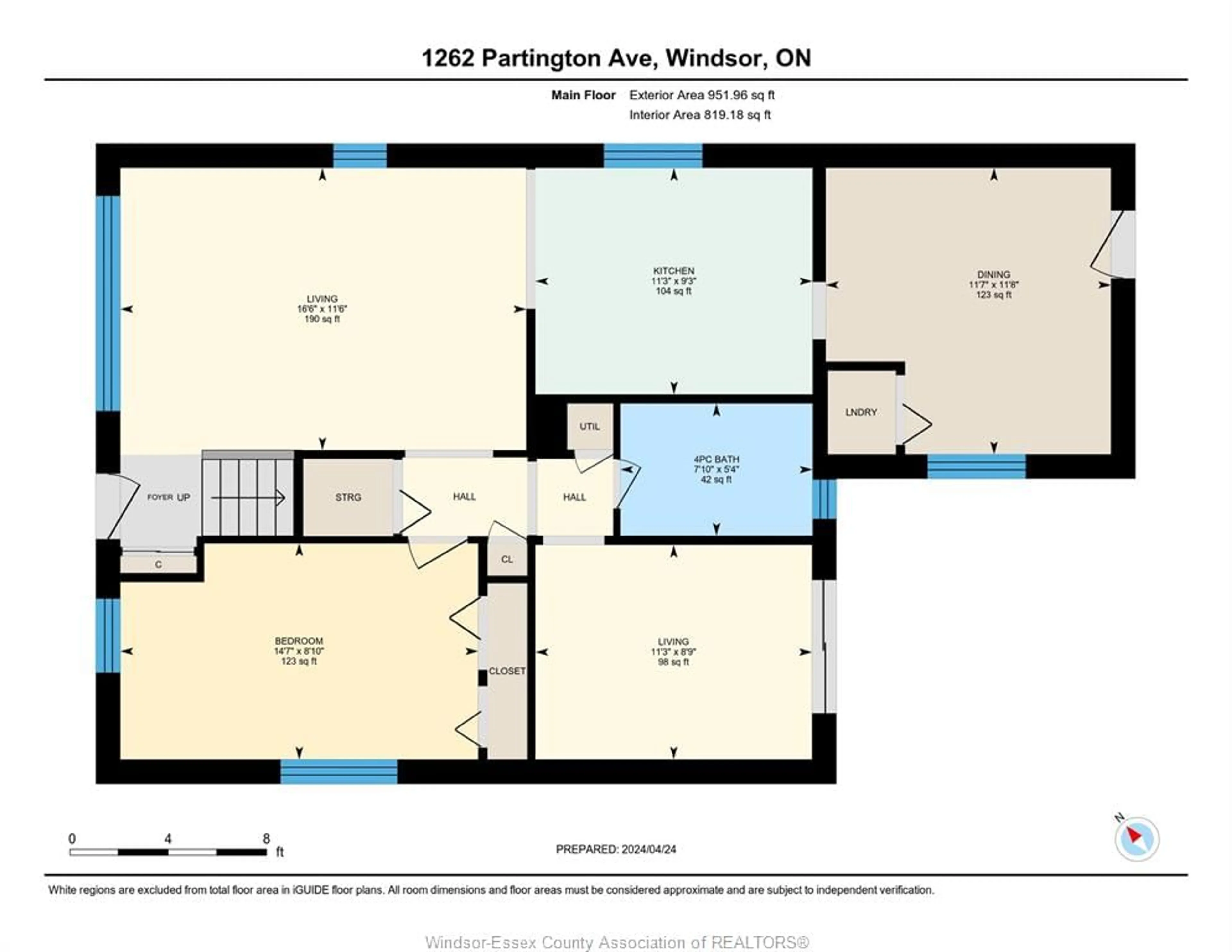 Floor plan for 1262 Partington Ave, Windsor Ontario N9B 2P4