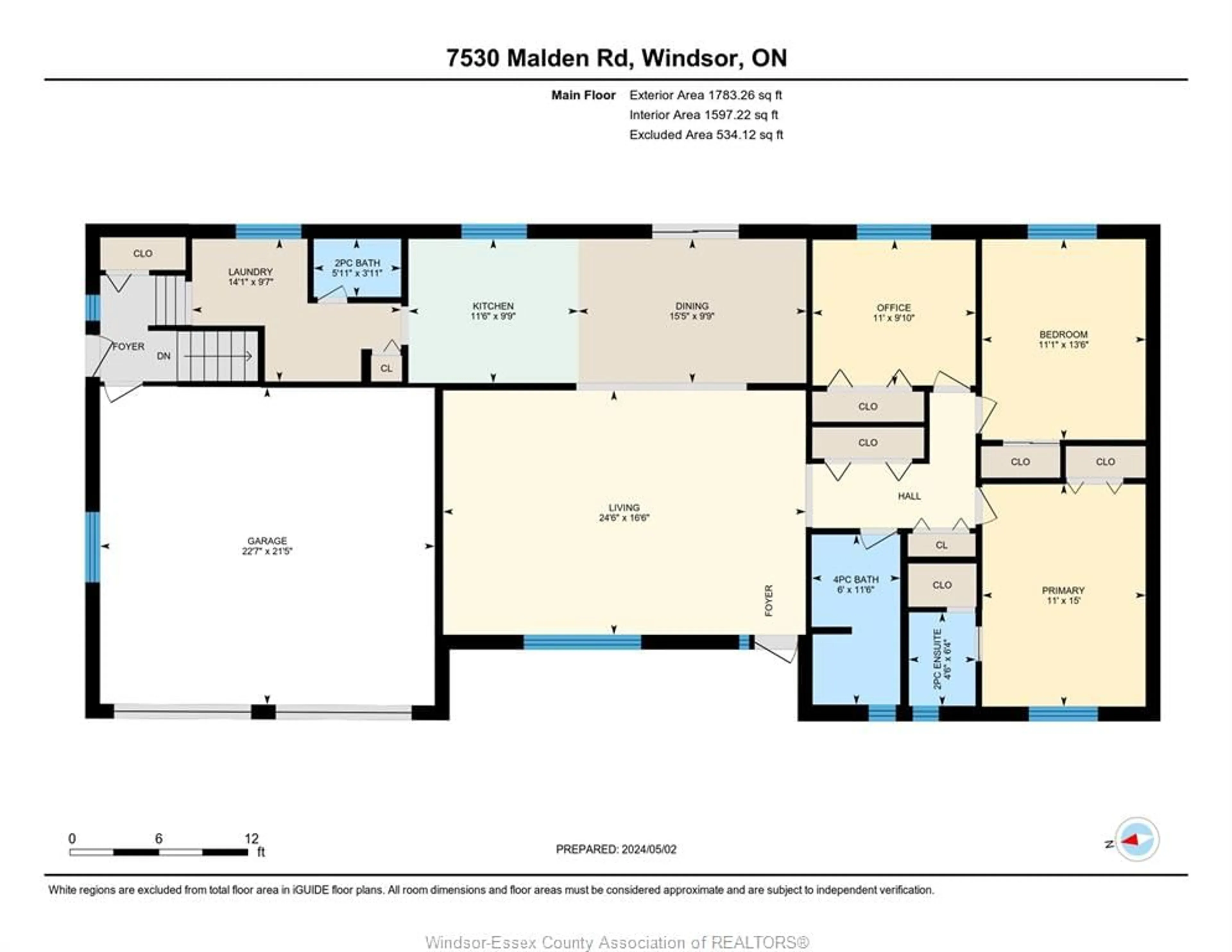 Floor plan for 7530 MALDEN, LaSalle Ontario N9J 2T9