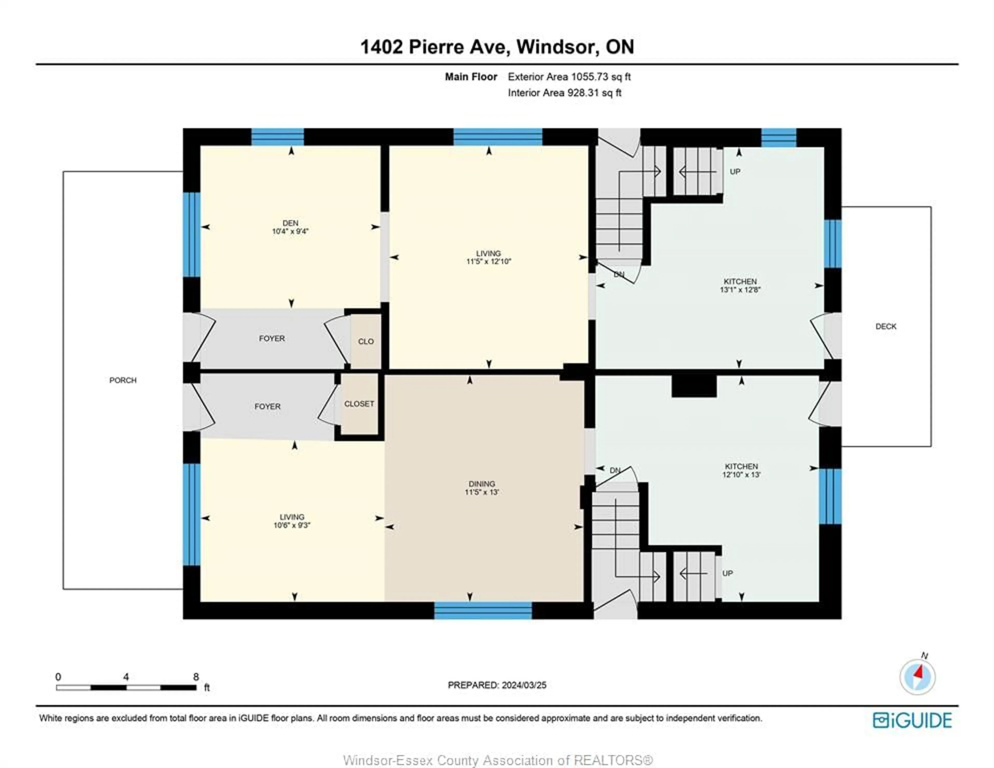 Floor plan for 1402-1404 PIERRE Ave, Windsor Ontario N8X 4P4