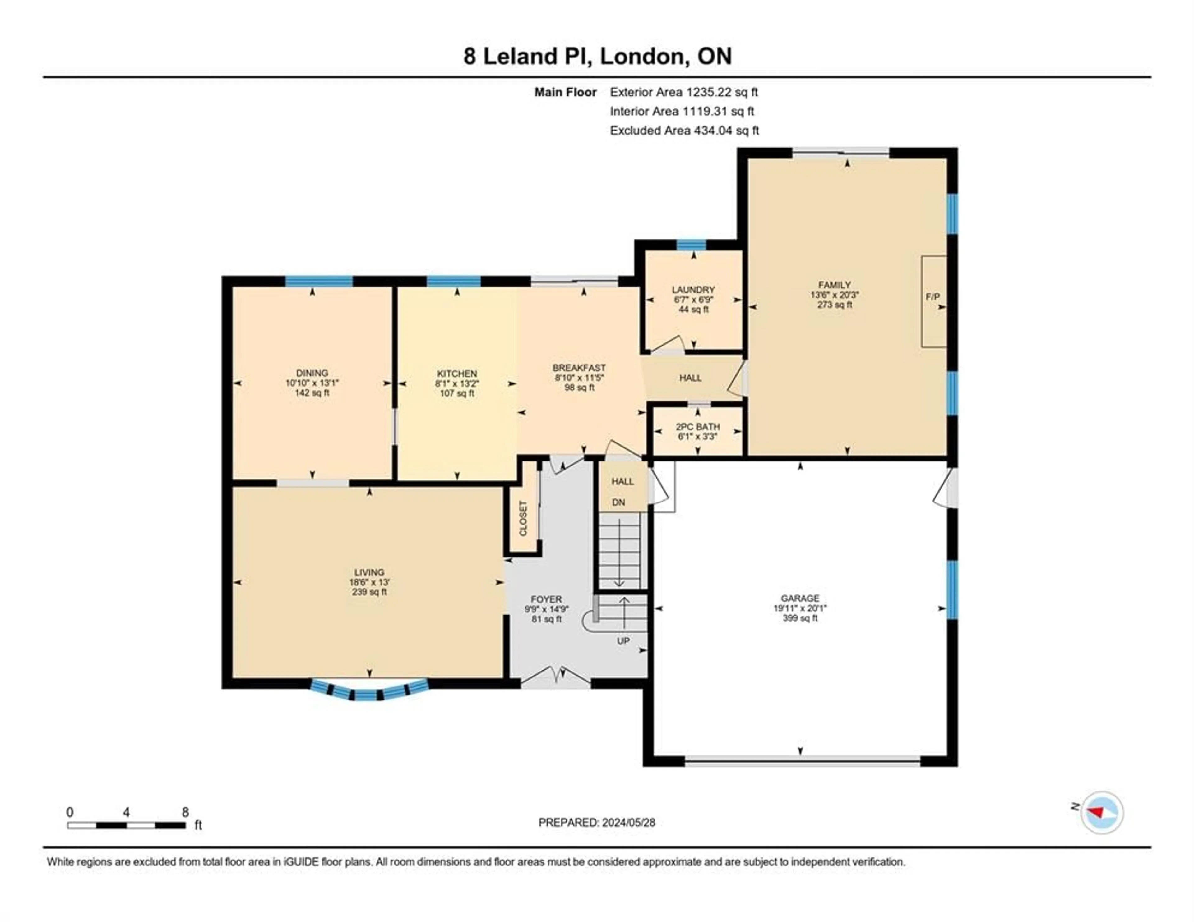 Floor plan for 8 LELAND Rd, London Ontario N6K 1T1