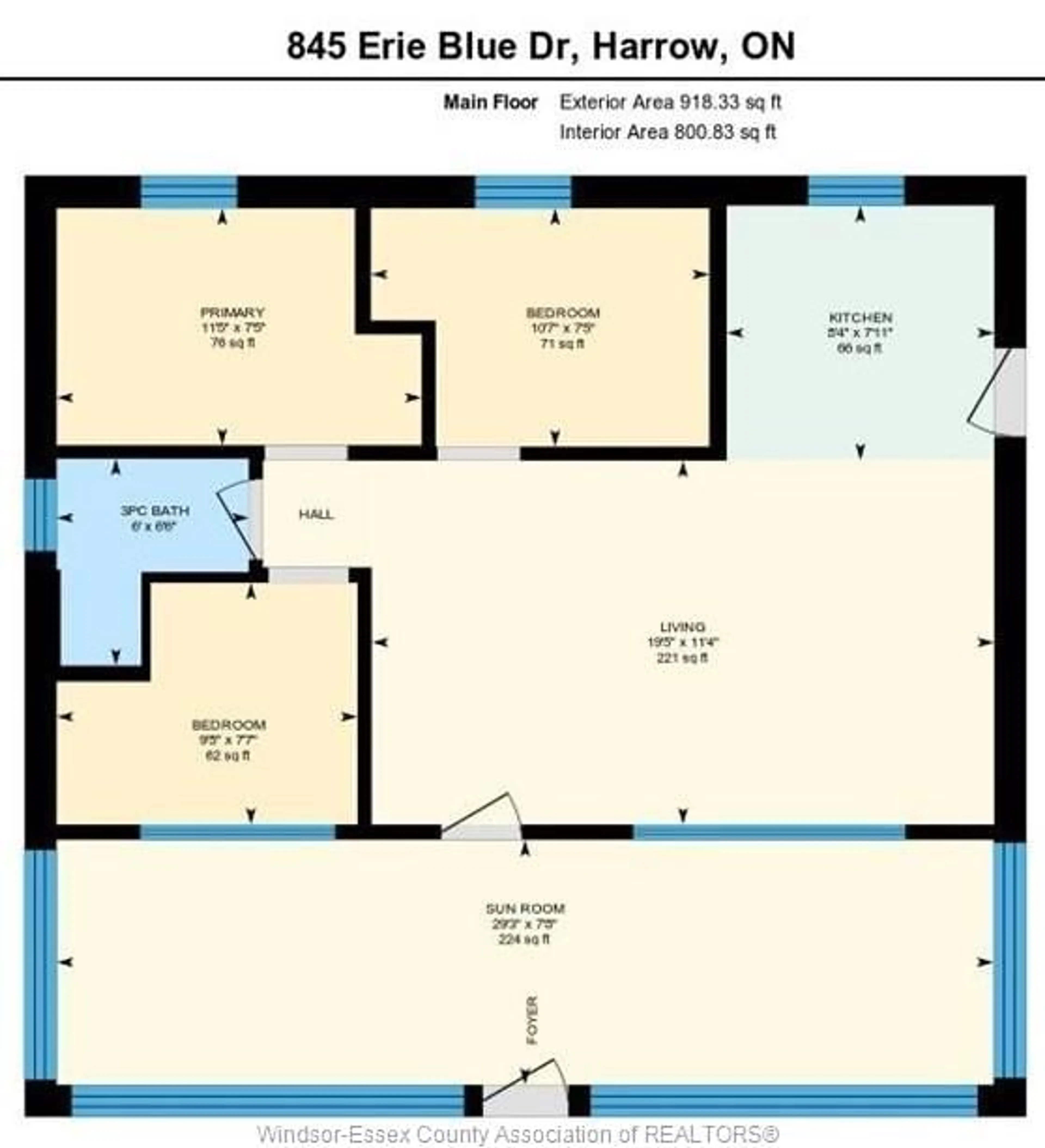 Floor plan for 845 ERIE BLUE Dr, Colchester Ontario N0R 1G0