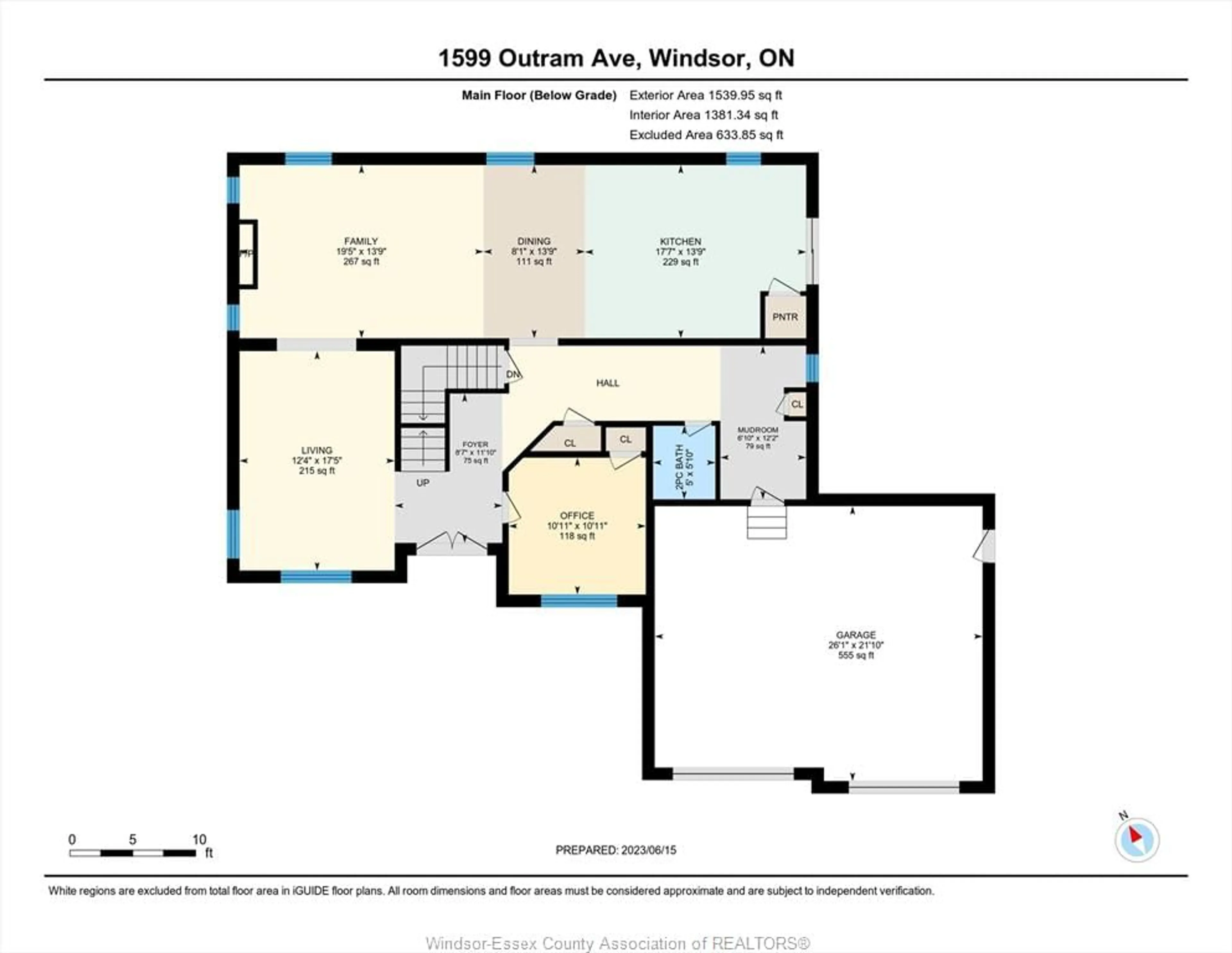 Floor plan for 1599 OUTRAM Ave, LaSalle Ontario N9J 3M3