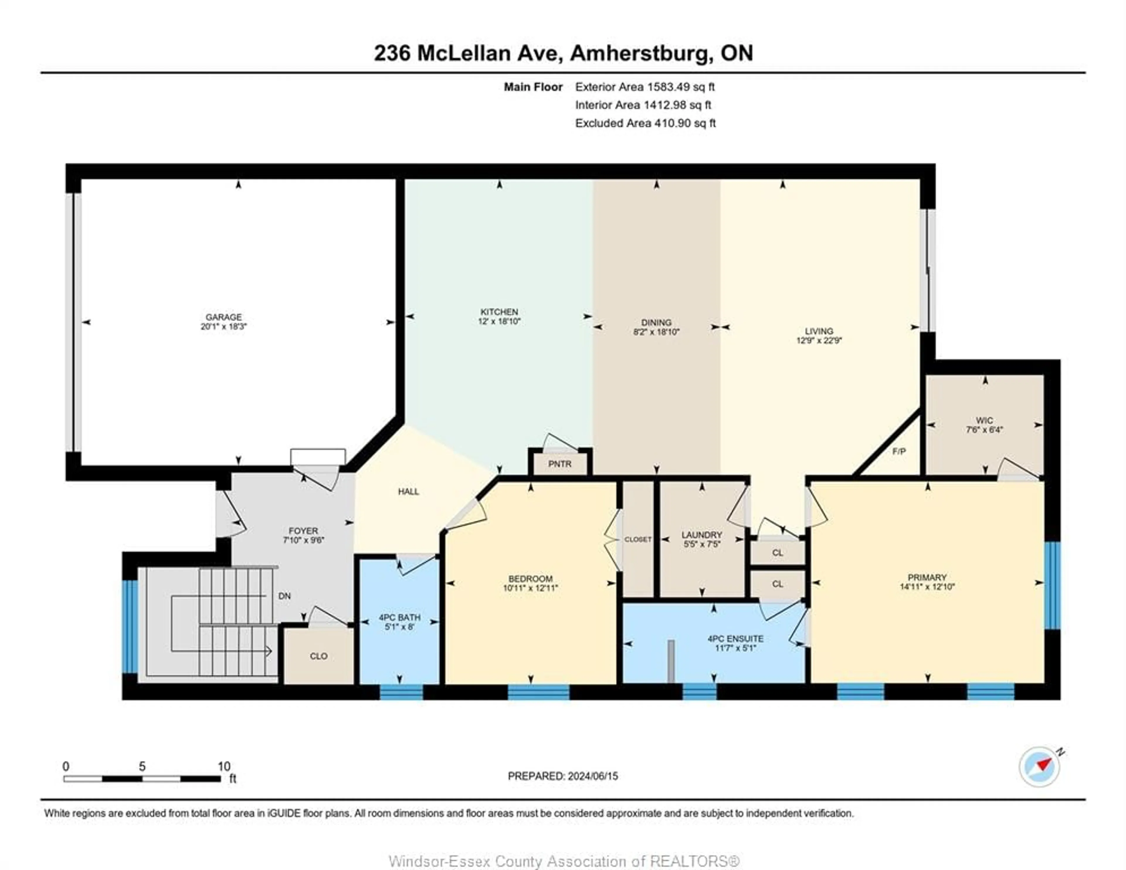 Floor plan for 236 McLellan, Amherstburg Ontario N9V3Y7