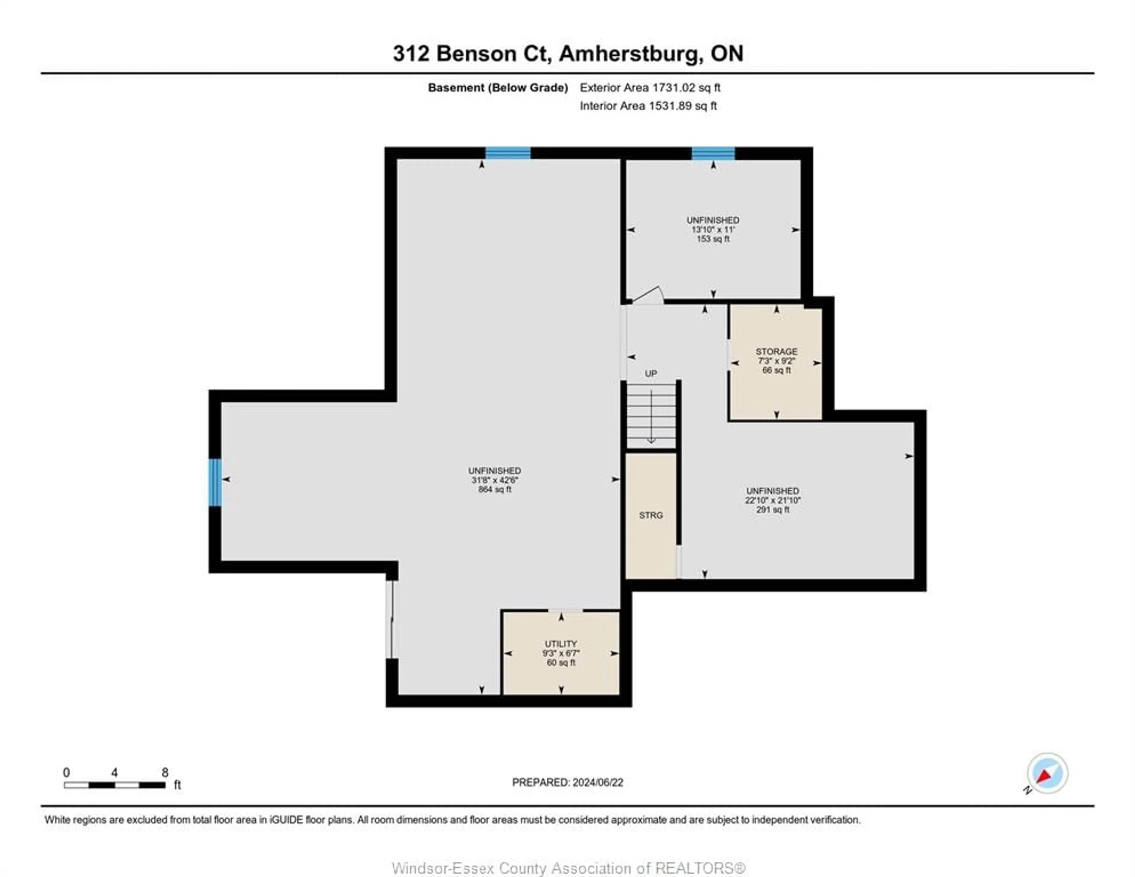 Floor plan for 312 BENSON Crt, Amherstburg Ontario N9V 0G7