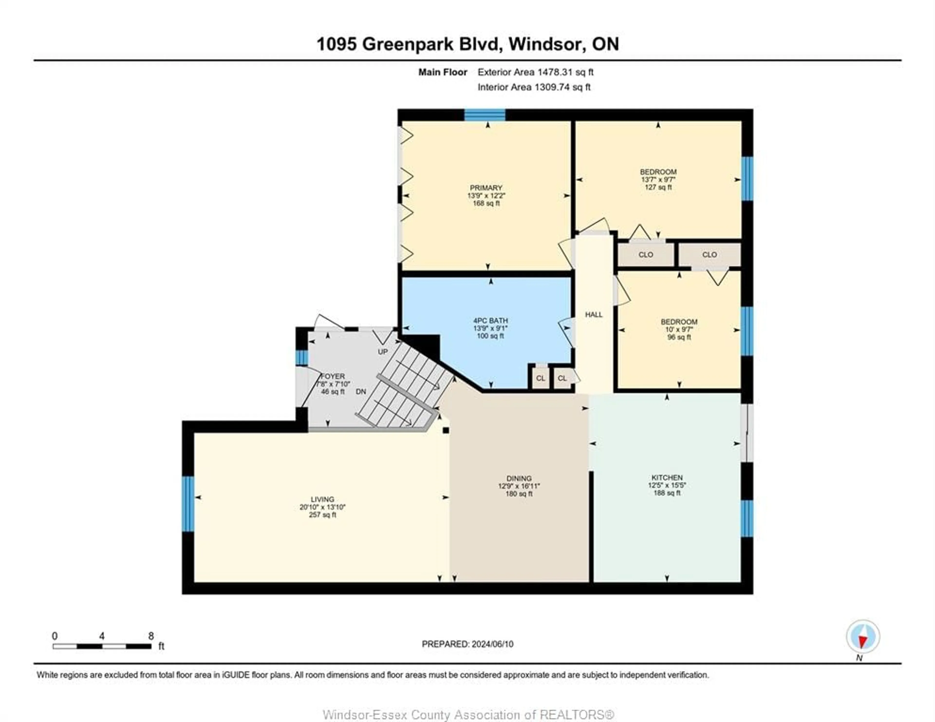 Floor plan for 1095 Greenpark Blvd, Windsor Ontario N8P 1J4