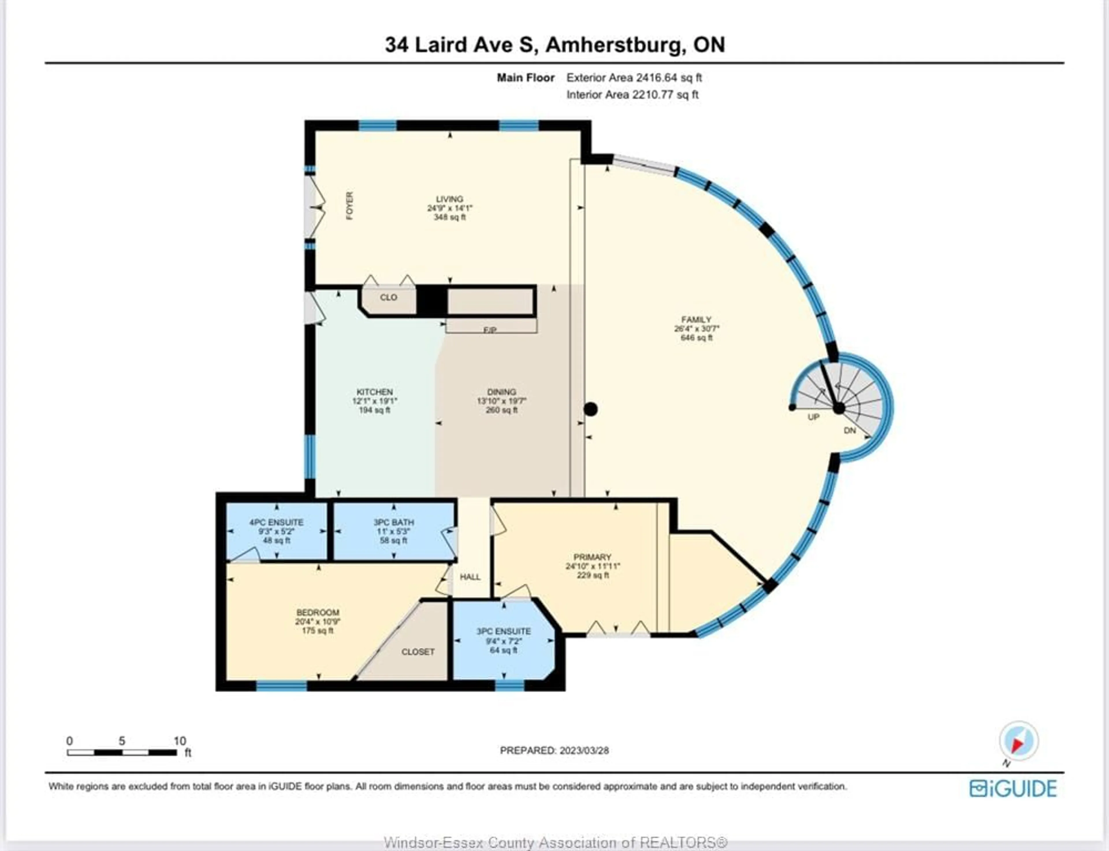 Floor plan for 34 LAIRD, Amherstburg Ontario N9V 1X5