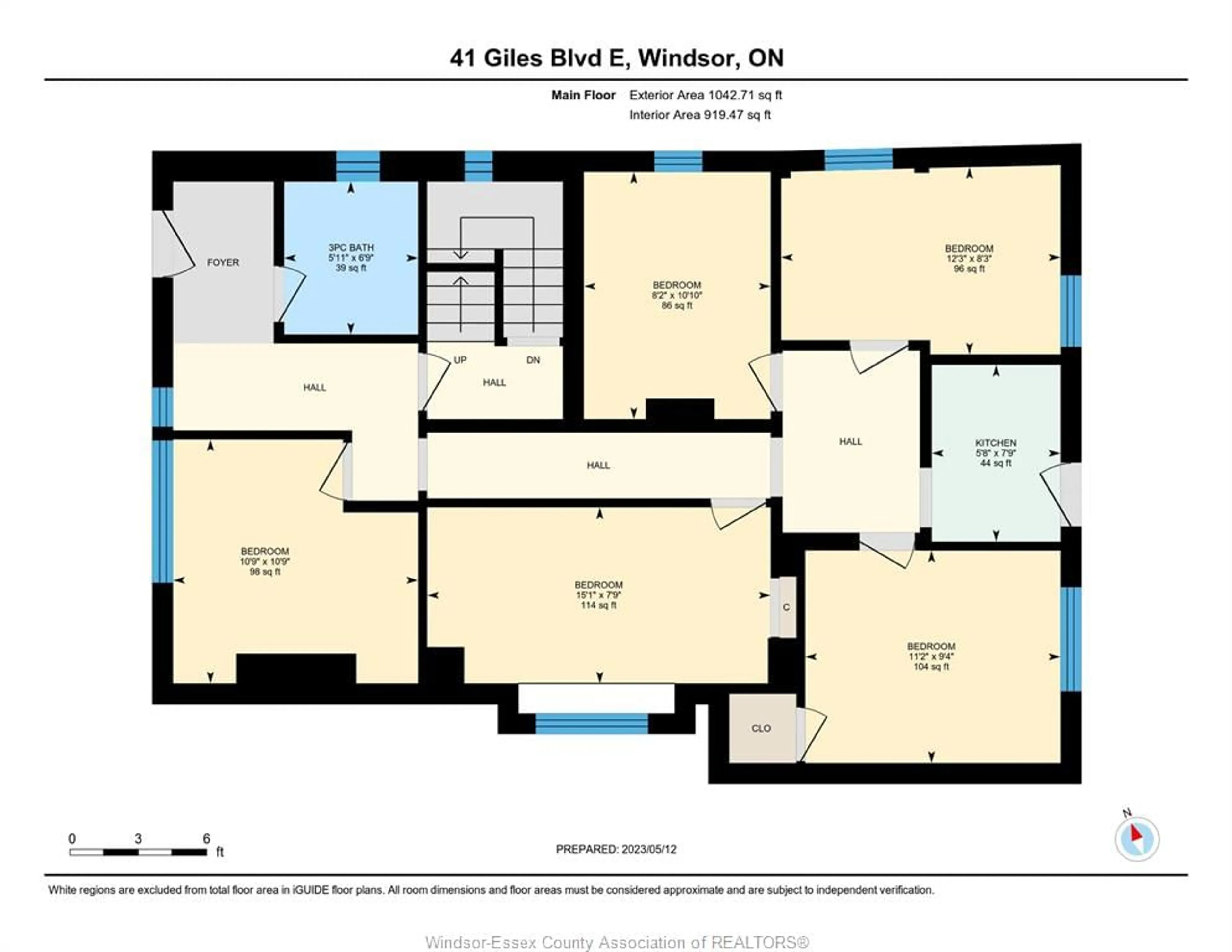 Floor plan for 41 Giles, Windsor Ontario N9A 4B6