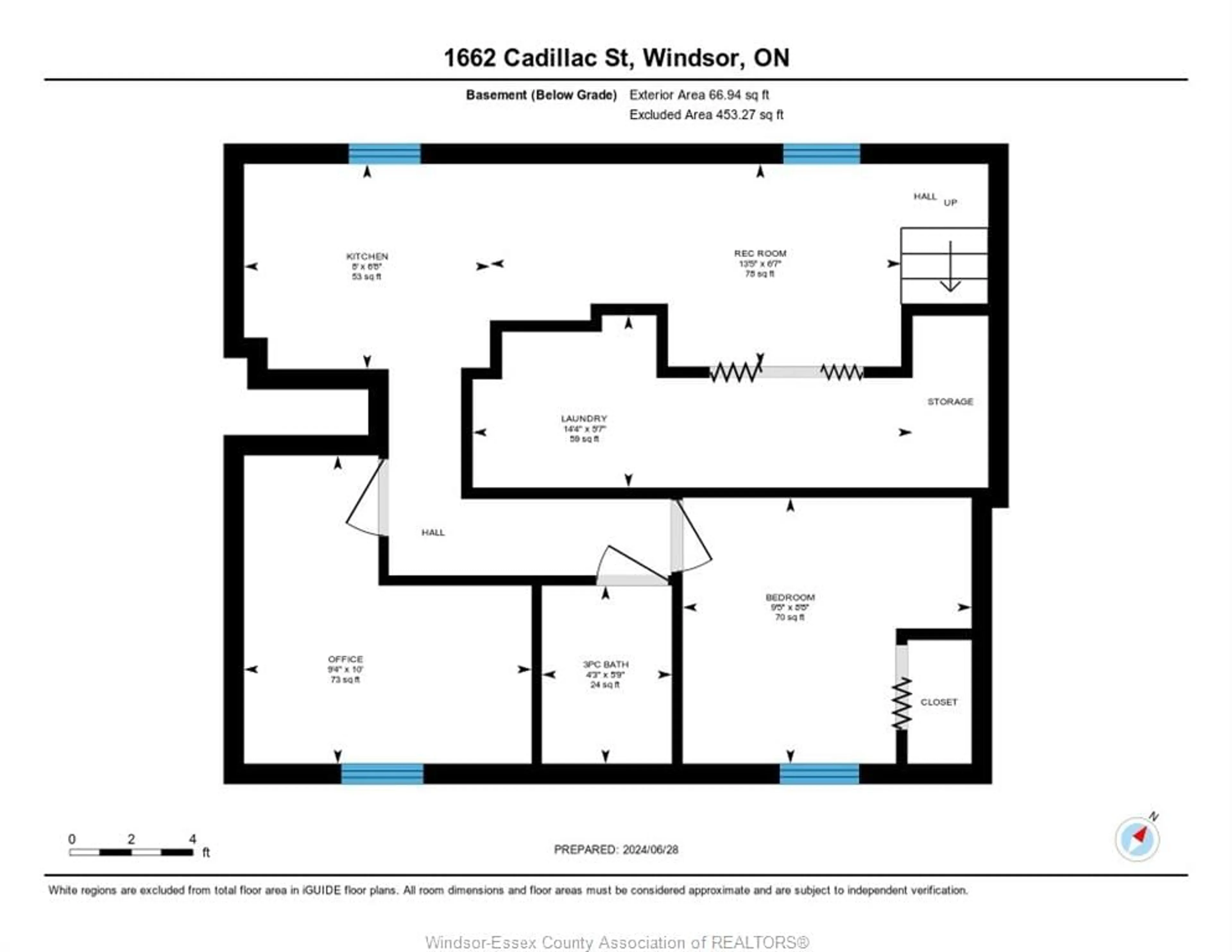 Floor plan for 1662 CADILLAC St, Windsor Ontario N8Y 2V5