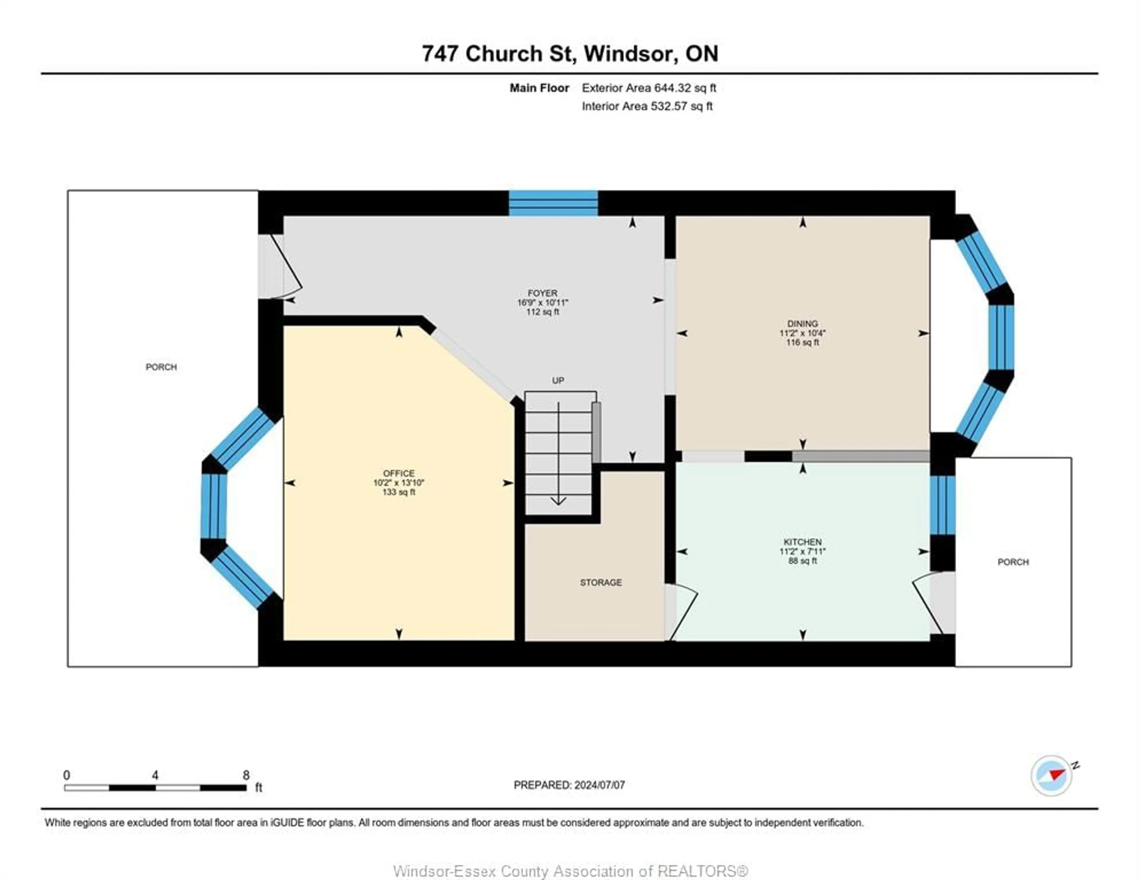 Floor plan for 747 CHURCH St, Windsor Ontario N9A 4T5