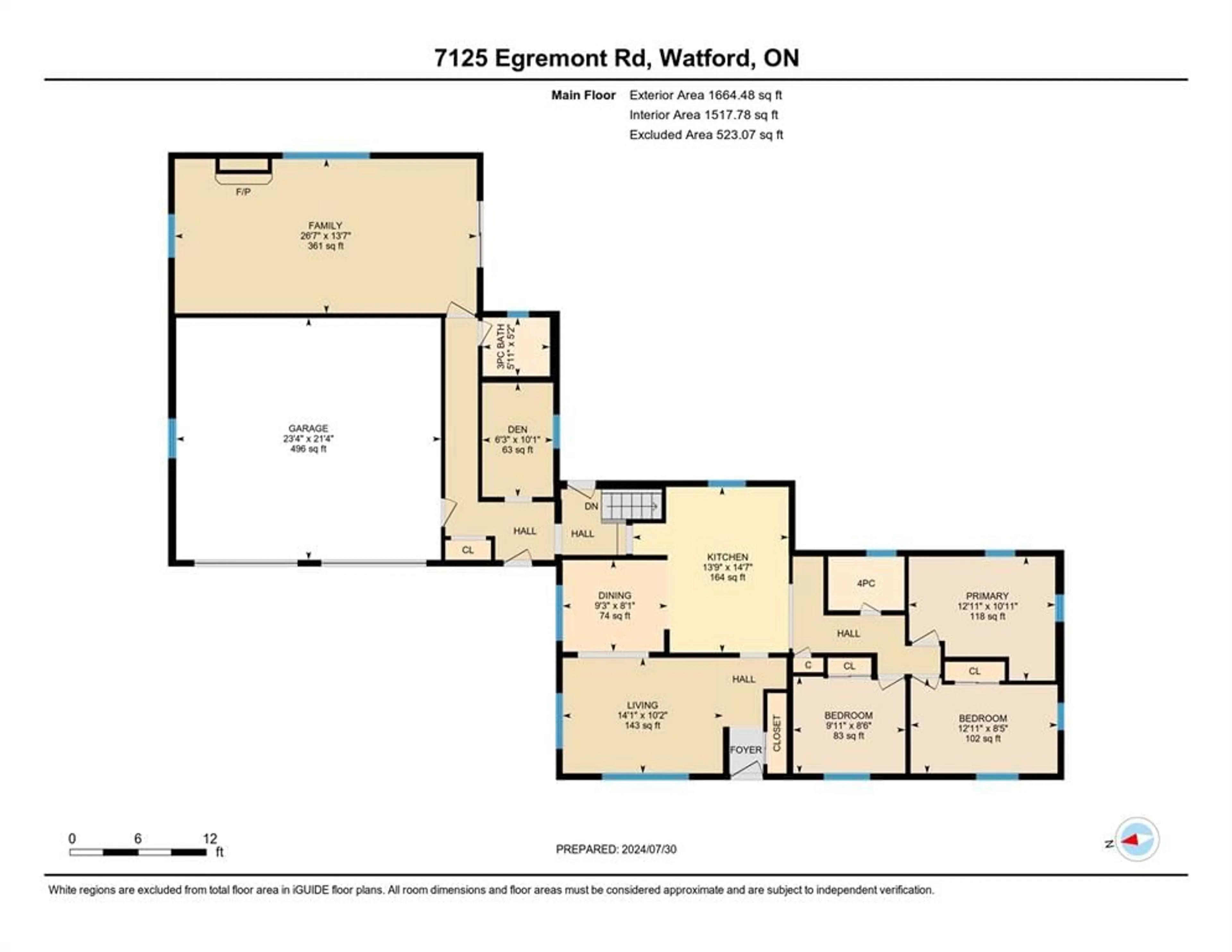 Floor plan for 7125 EGREMONT Rd, Warwick-Watford Ontario N0M 2S0