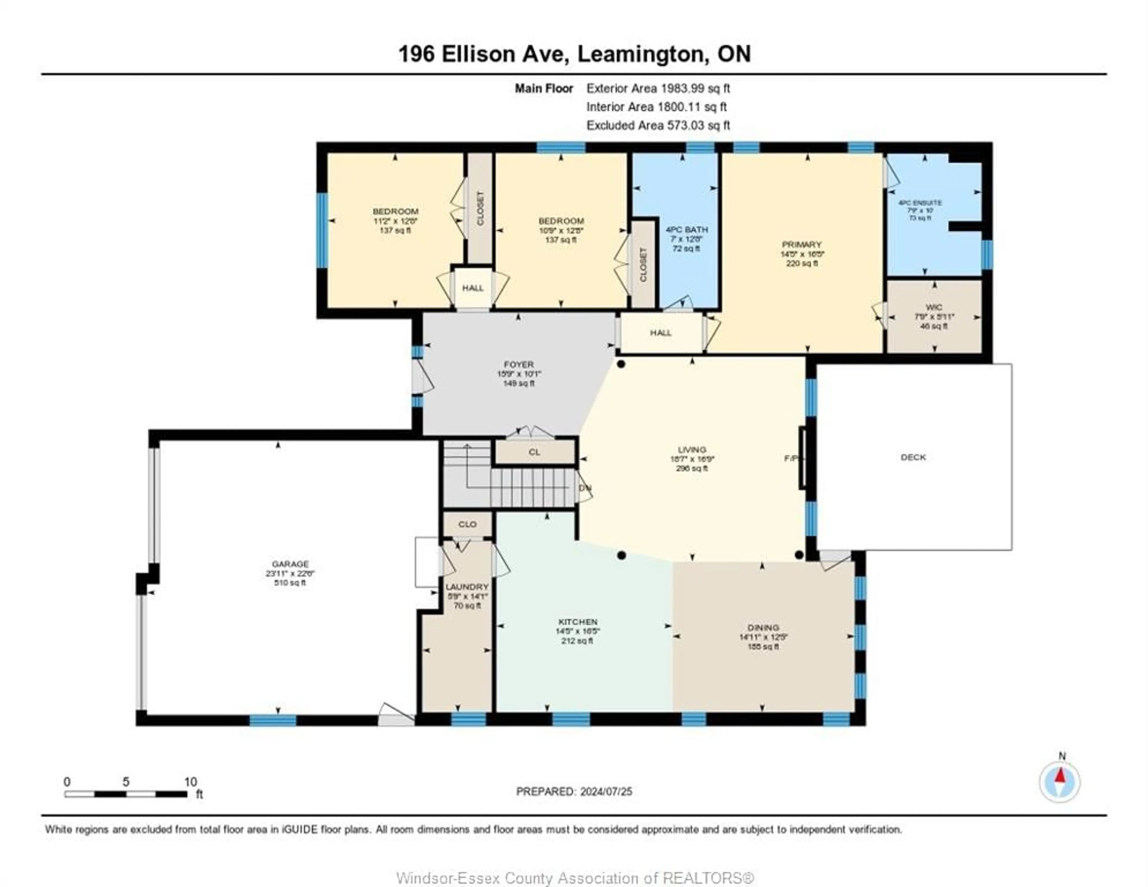 Floor plan for 196 Ellison Ave, Leamington Ontario N8H 0A2