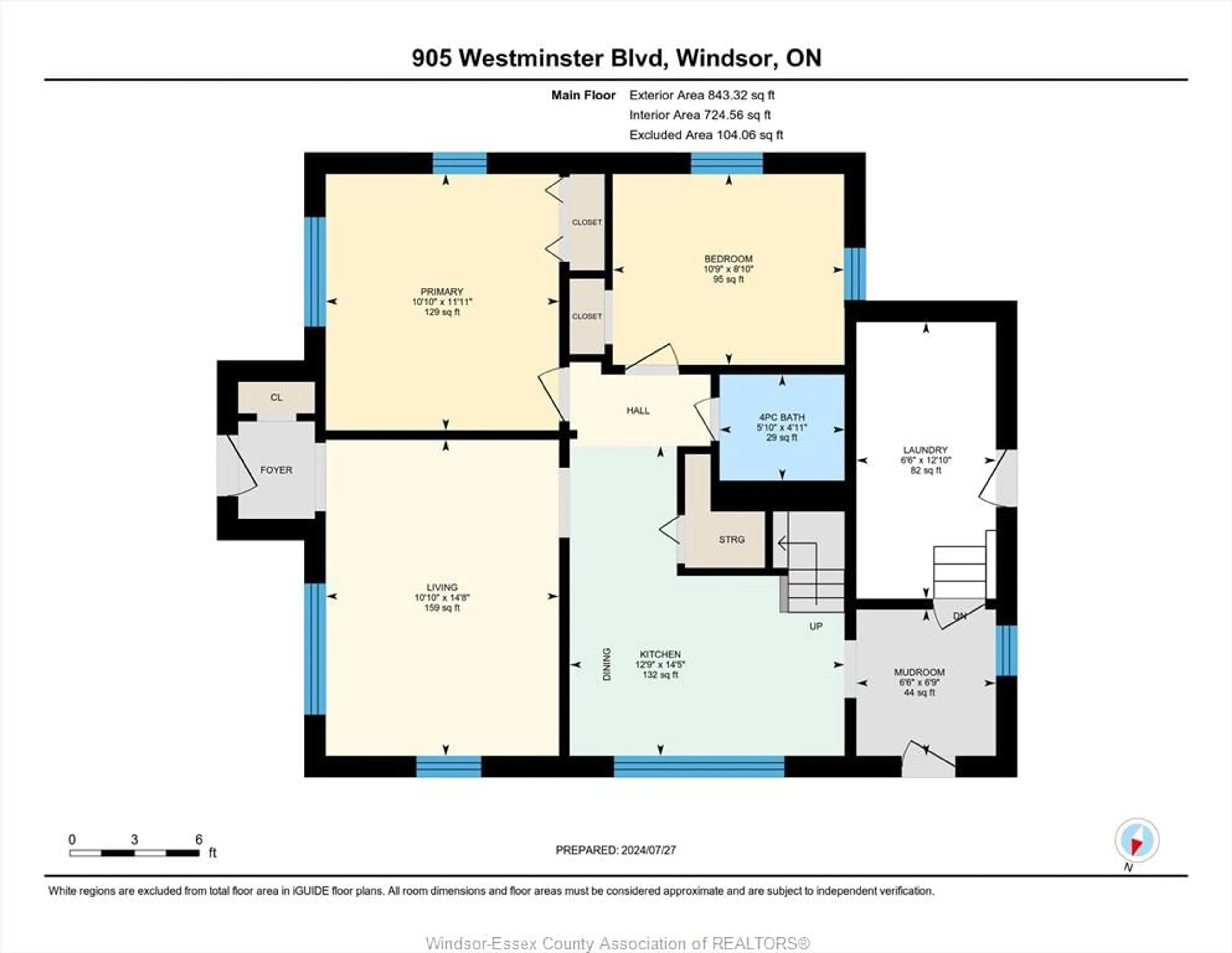 Floor plan for 905 Westminster Blvd, Windsor Ontario N8S 2C2