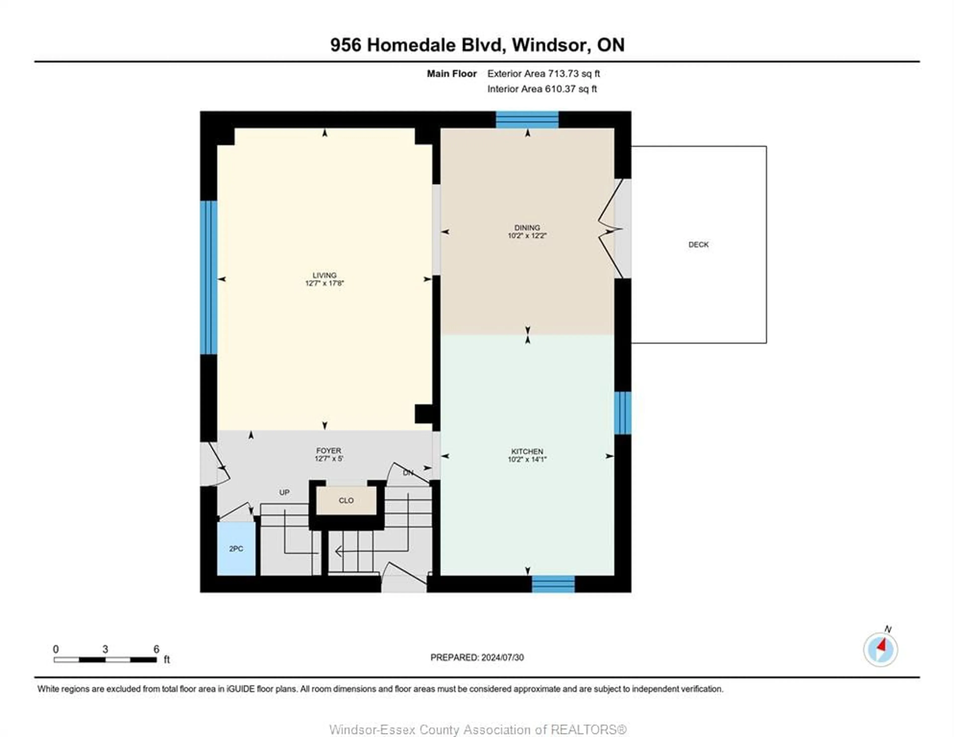 Floor plan for 956 HOMEDALE, Windsor Ontario N8S 2T2
