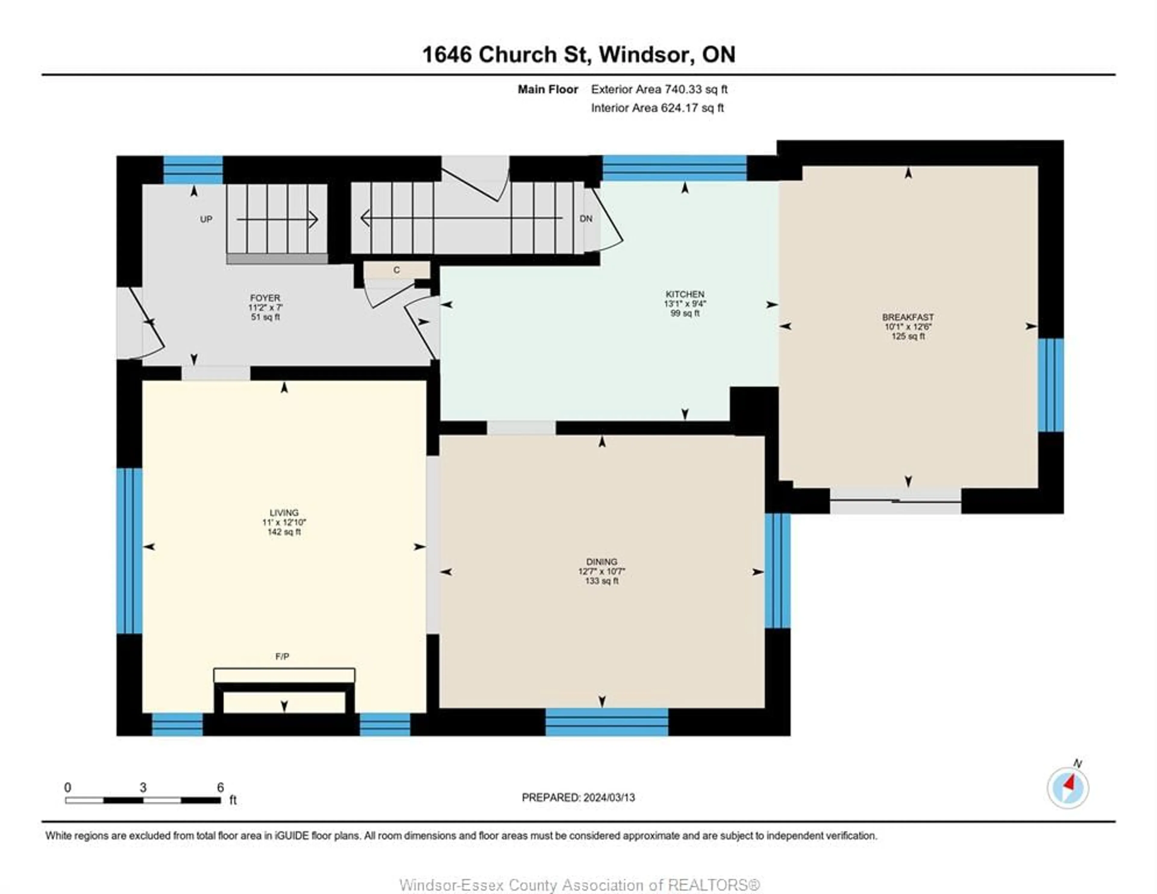 Floor plan for 1646 CHURCH St, Windsor Ontario N8X 1V5