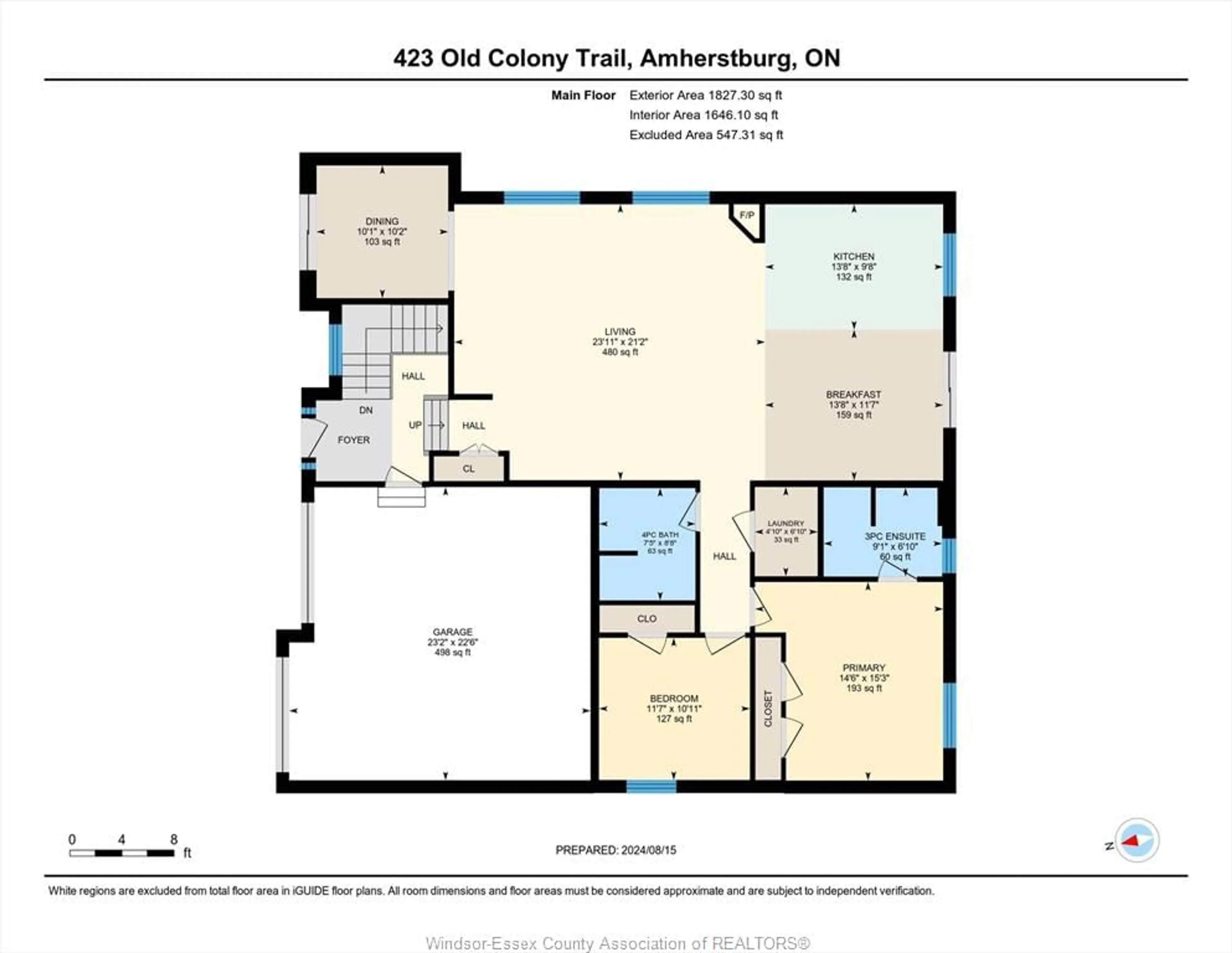 Floor plan for 423 OLD COLONY Trail, Amherstburg Ontario N9V 4C3