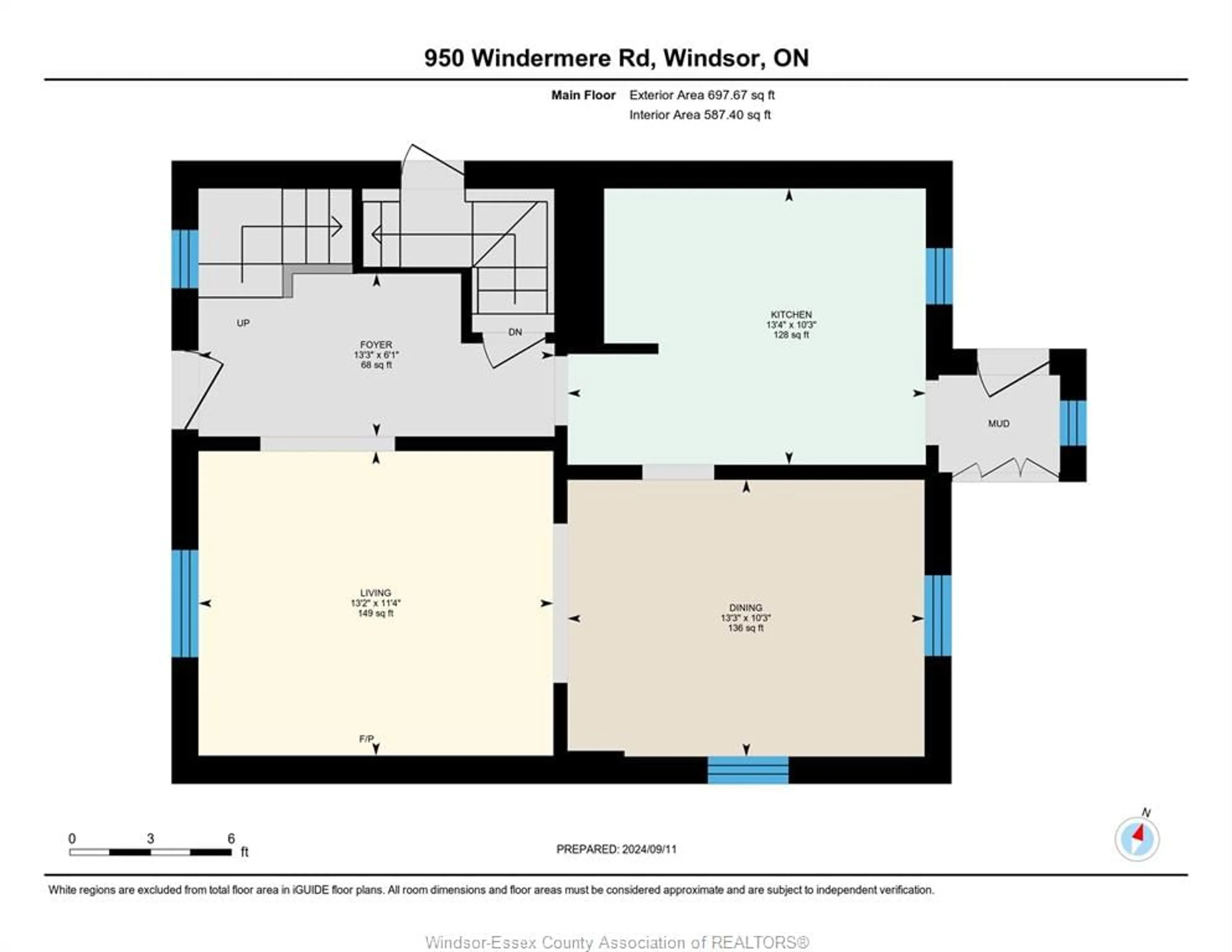 Floor plan for 950 Windermere Rd, Windsor Ontario N8Y 3E4