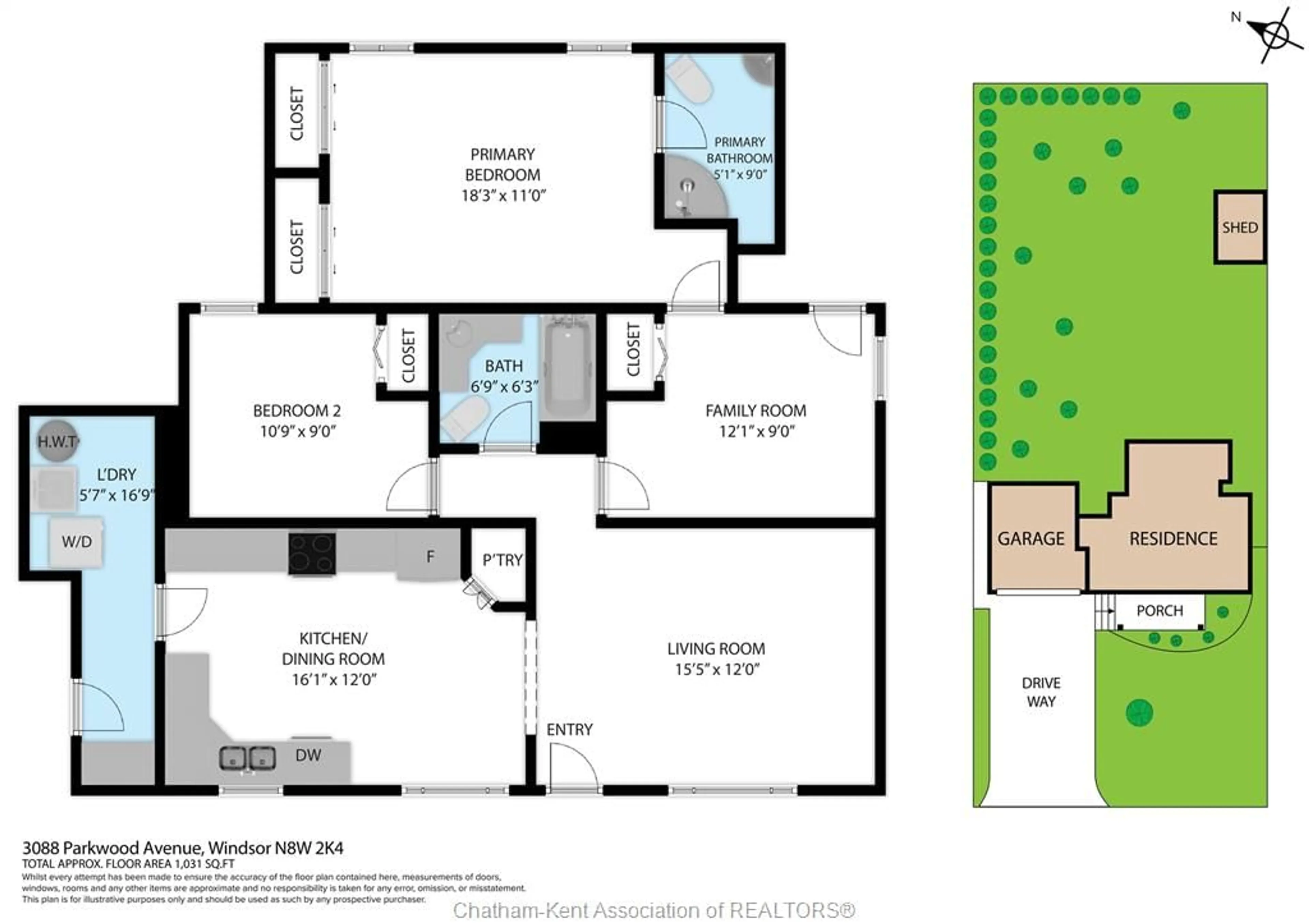 Floor plan for 3088 PARKWOOD Ave, Windsor Ontario N8W2K4