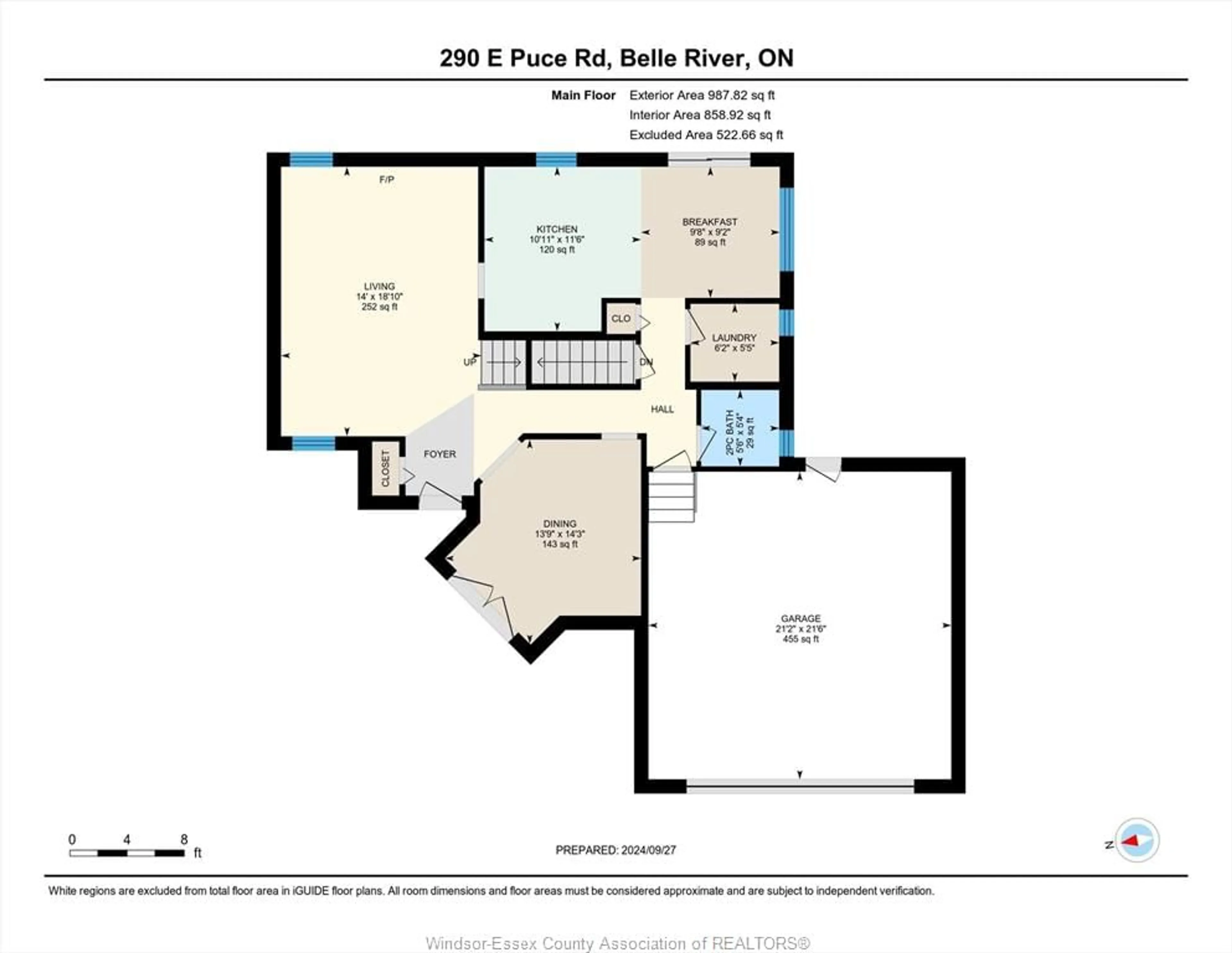 Floor plan for 290 East Puce, Lakeshore Ontario N0R 1A0