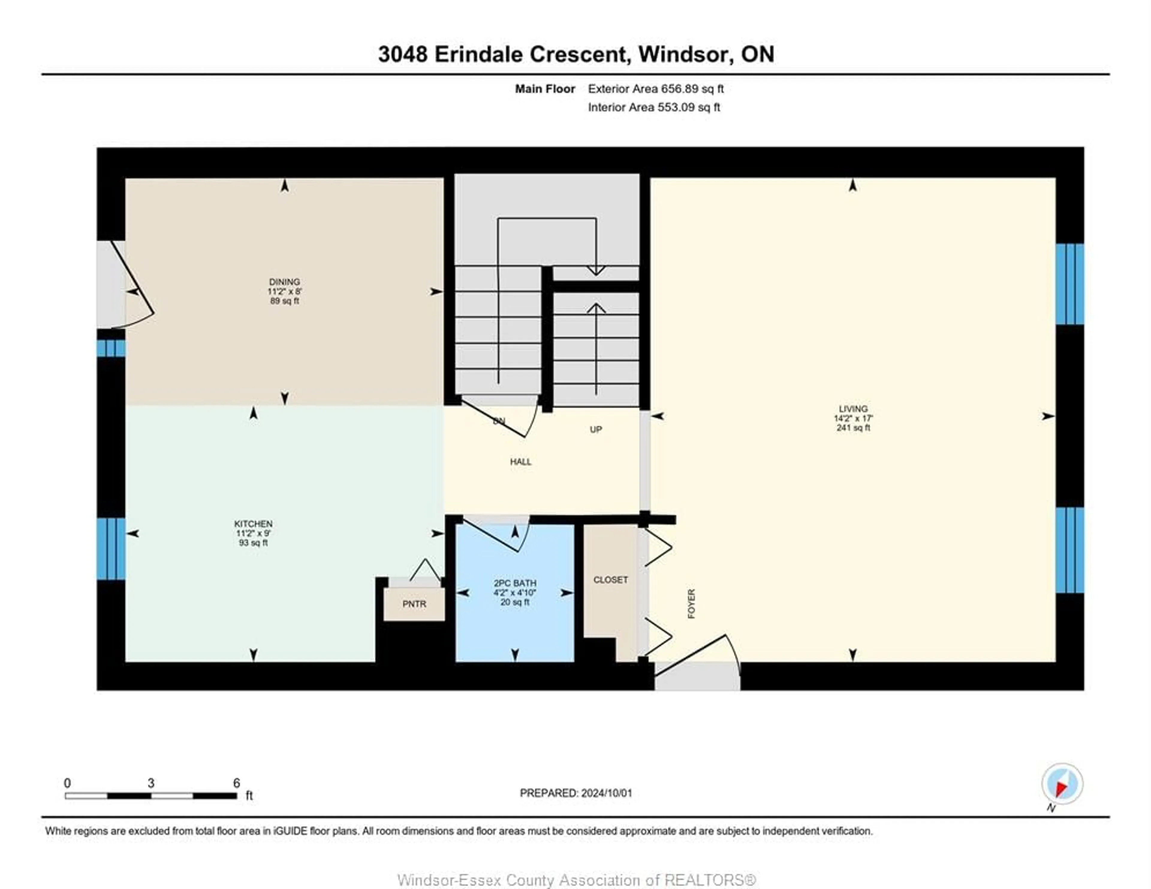 Floor plan for 3048 ERINDALE, Windsor Ontario N8W 4Z1