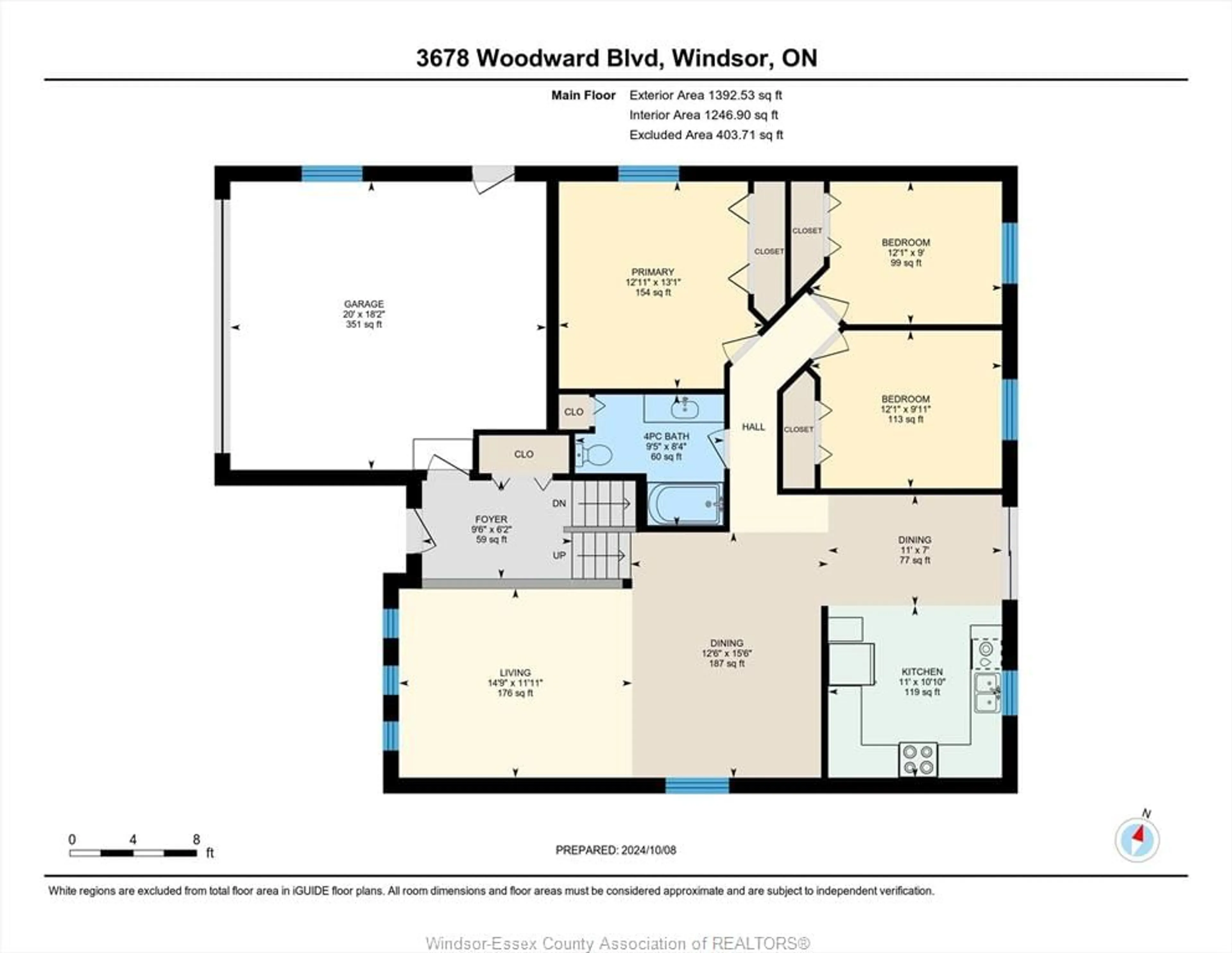 Floor plan for 3678 WOODWARD Blvd, Windsor Ontario N8W 5G6