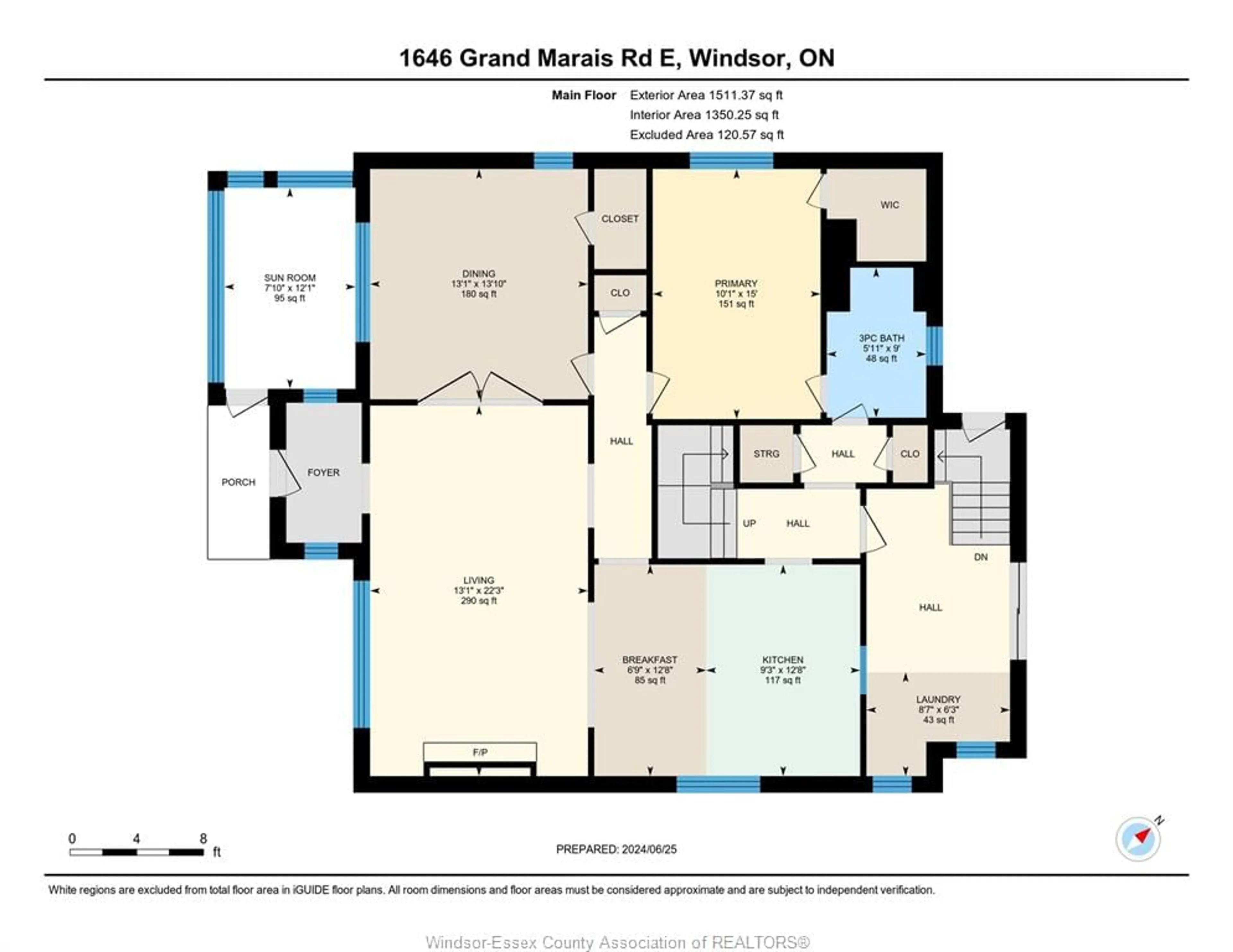 Floor plan for 1640 GRAND MARAIS Rd, Windsor Ontario N8W 1W2