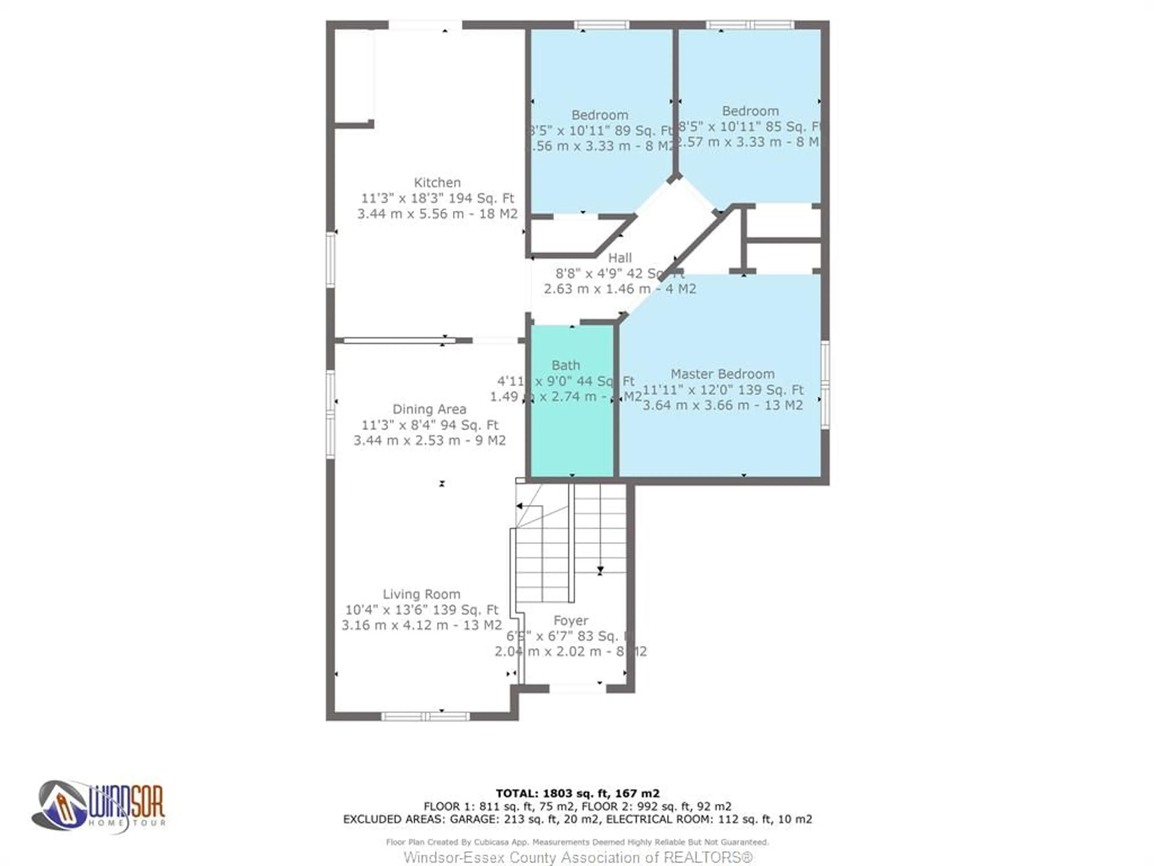 Floor plan for 1498 MARK, Windsor Ontario N9B 3G2