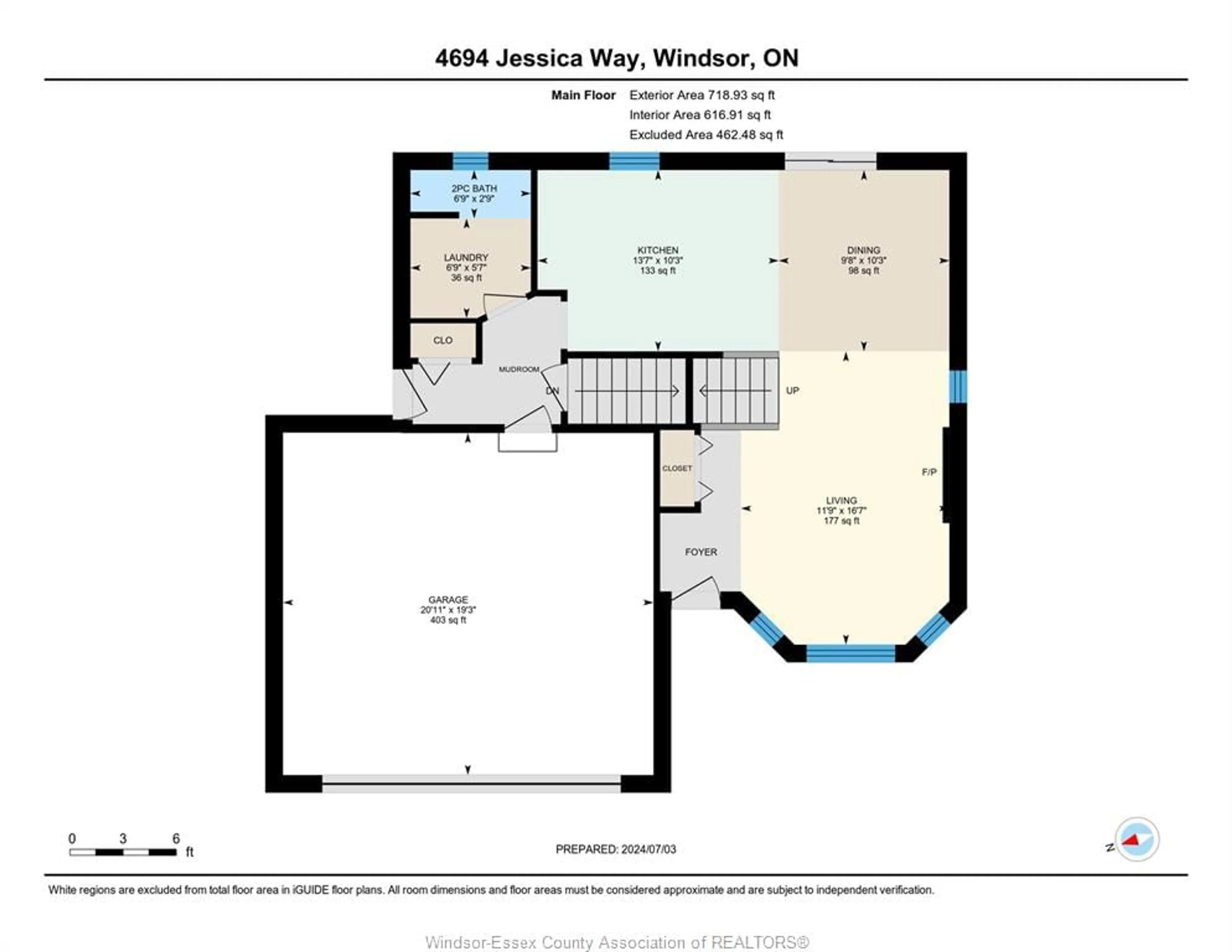 Floor plan for 4694 JESSICA Way, Windsor Ontario N9G 2S4