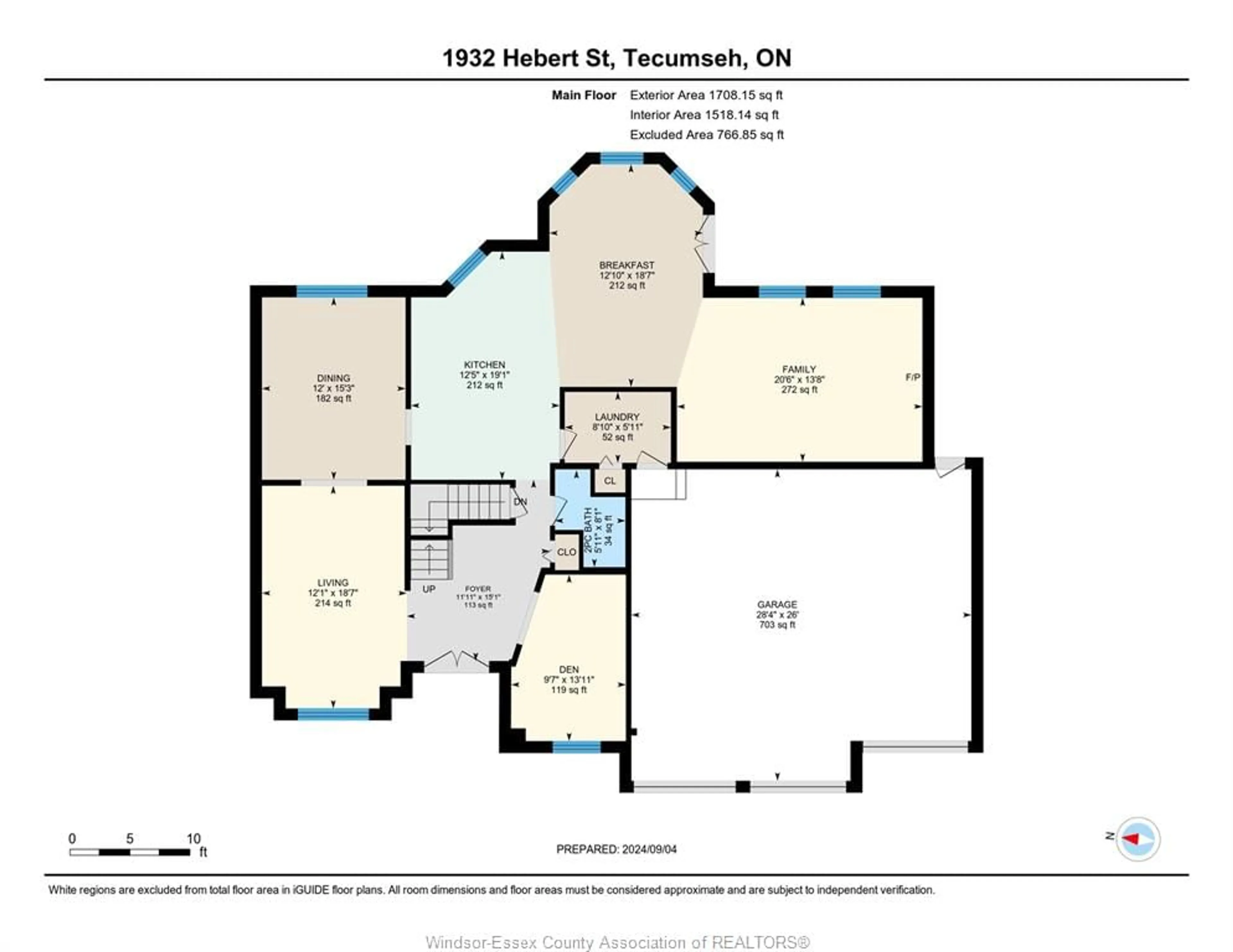 Floor plan for 1932 HEBERT St, Tecumseh Ontario N8N 4G6