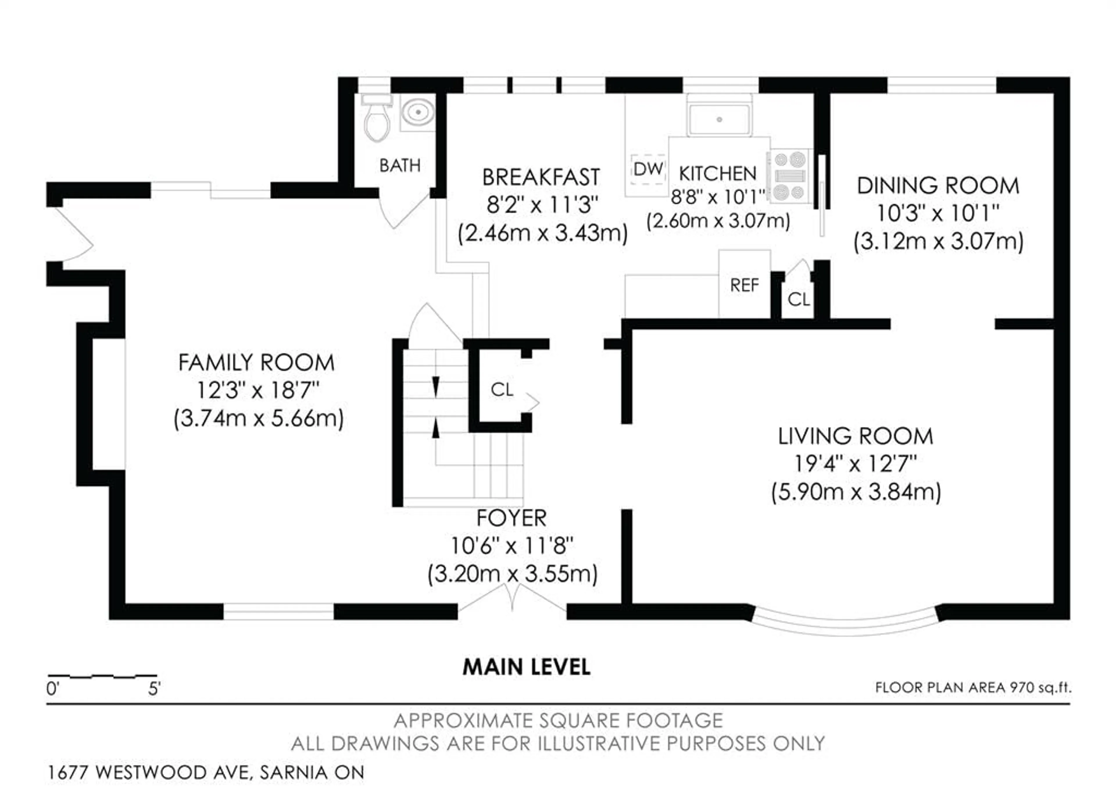 Floor plan for 1677 WESTWOOD Ave, Sarnia Ontario N7V 4E4