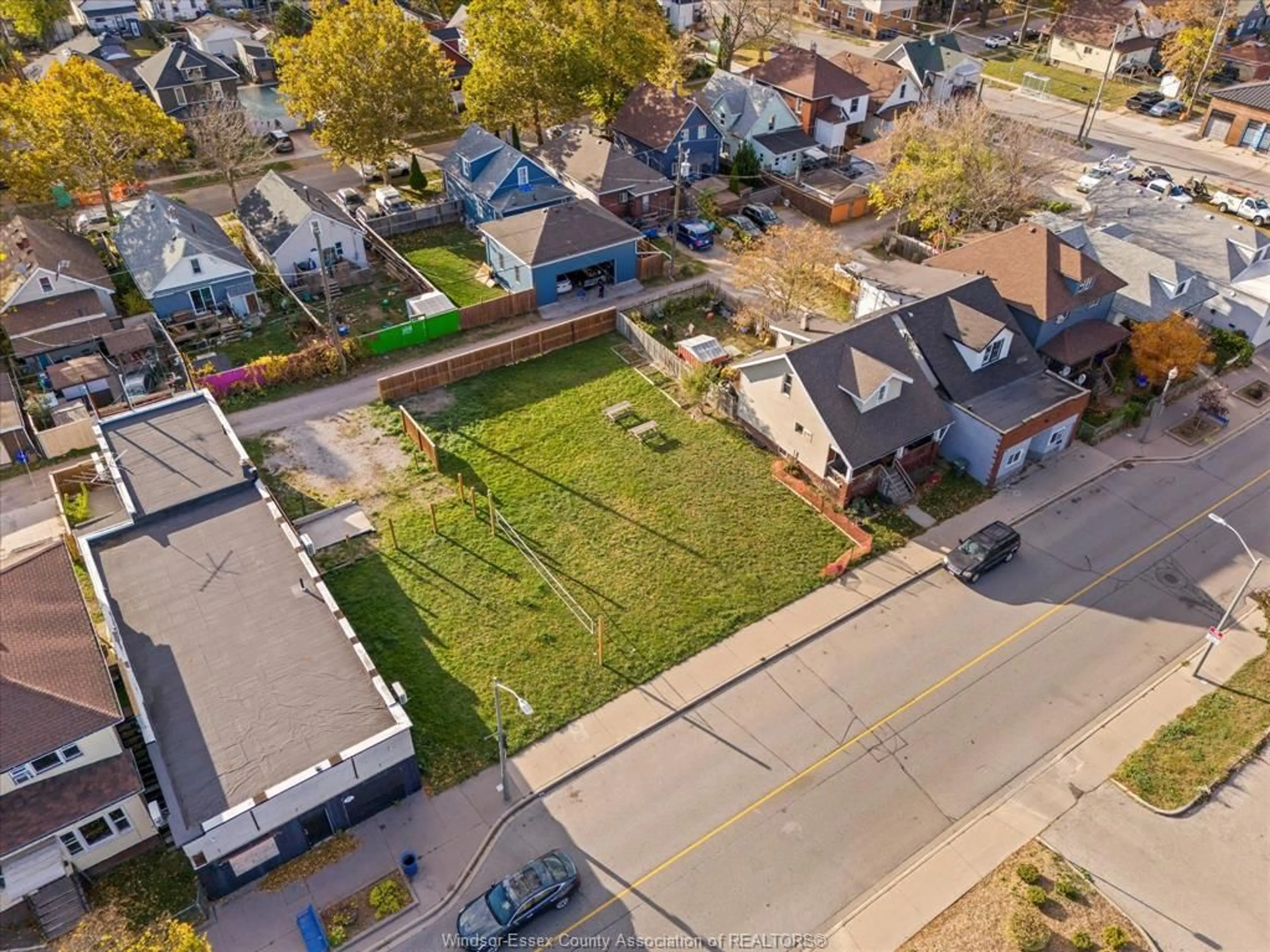 Frontside or backside of a home, the fenced backyard for V/L Drouillard Rd, Windsor Ontario N8Y 2R2