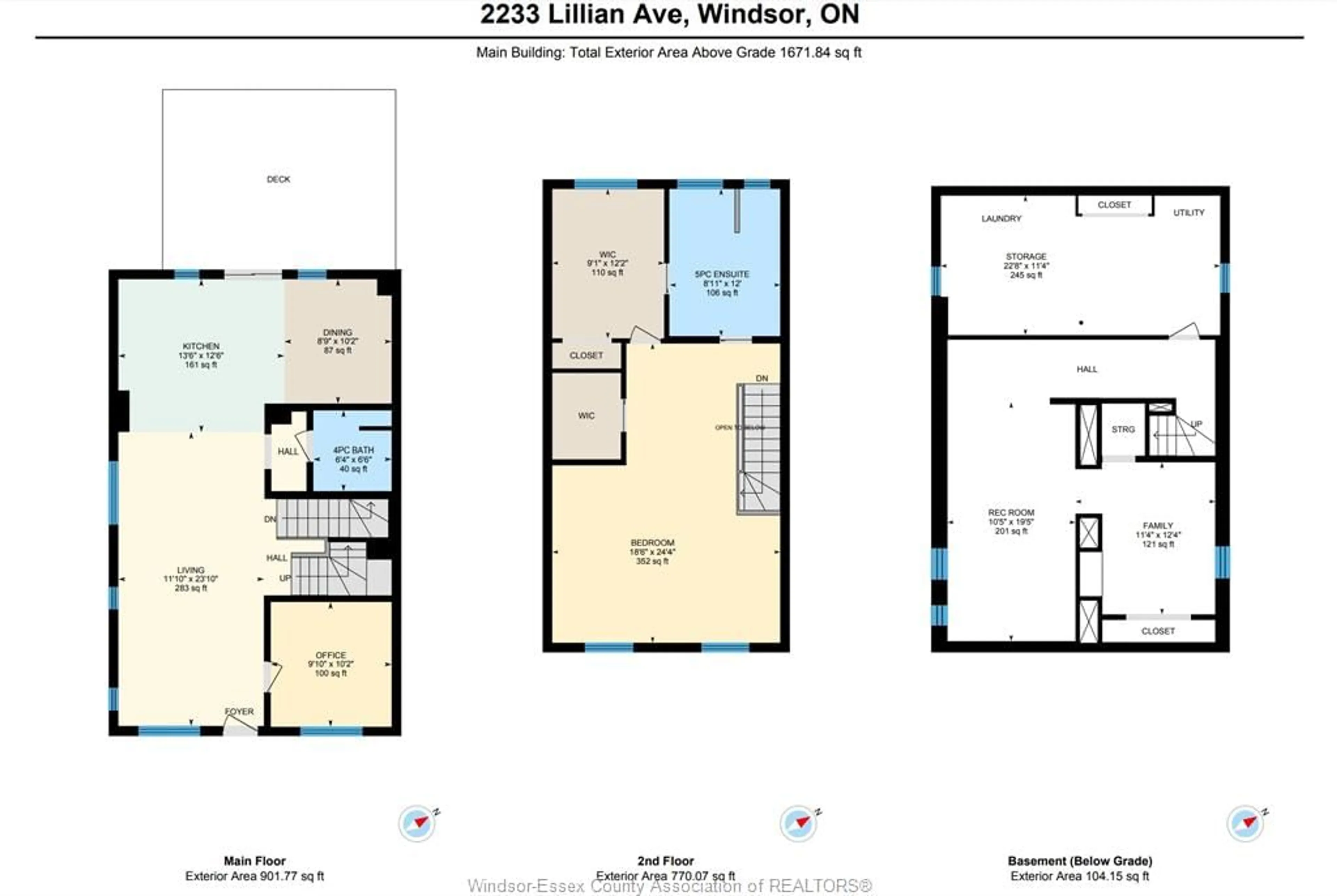 Floor plan for 2233 LILLIAN Ave, Windsor Ontario N9X 4B1