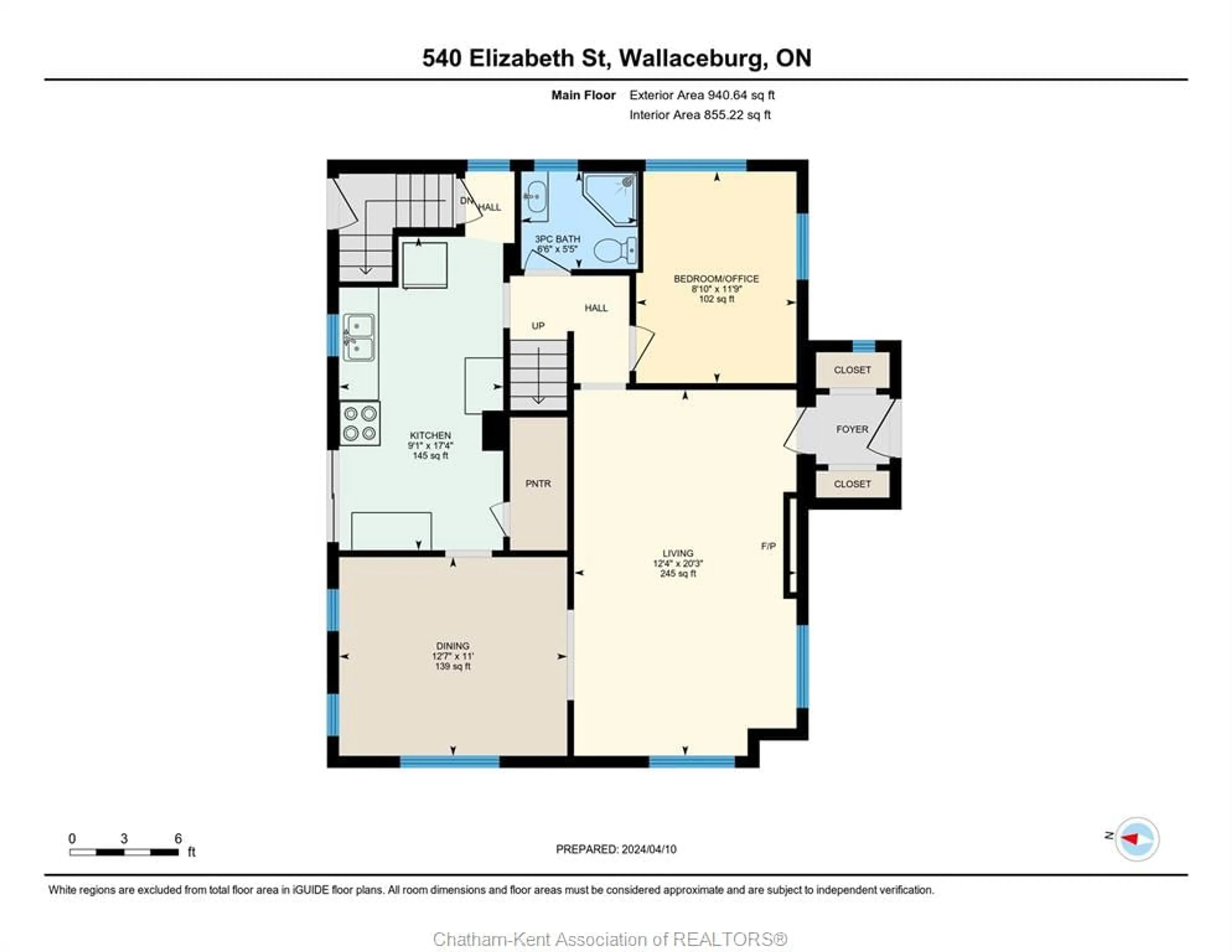 Floor plan for 540 ELIZABETH St, Wallaceburg Ontario N8A 2Z5