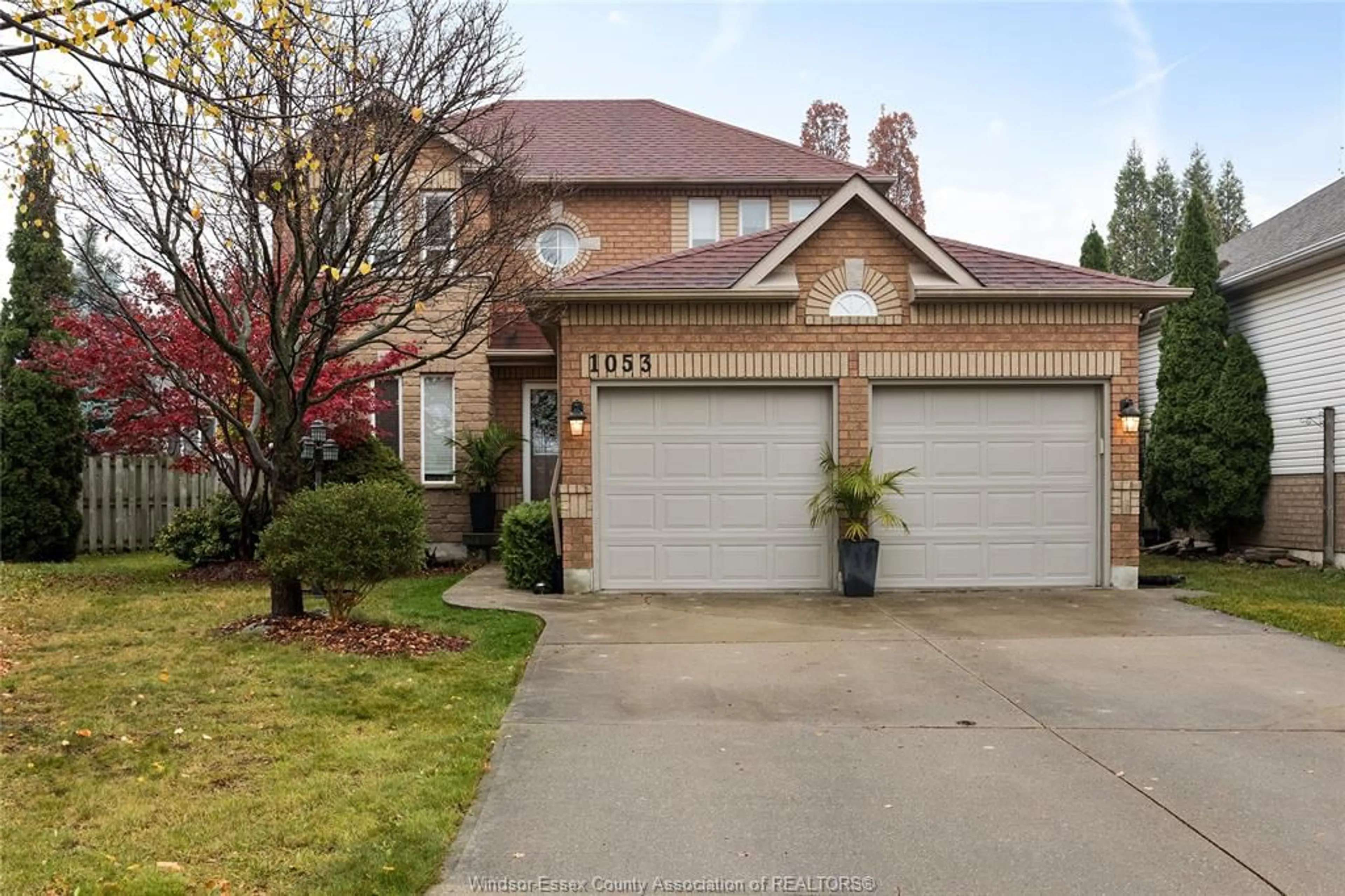 Frontside or backside of a home, the street view for 1053 Peach Blossom, Windsor Ontario N9G 2R5