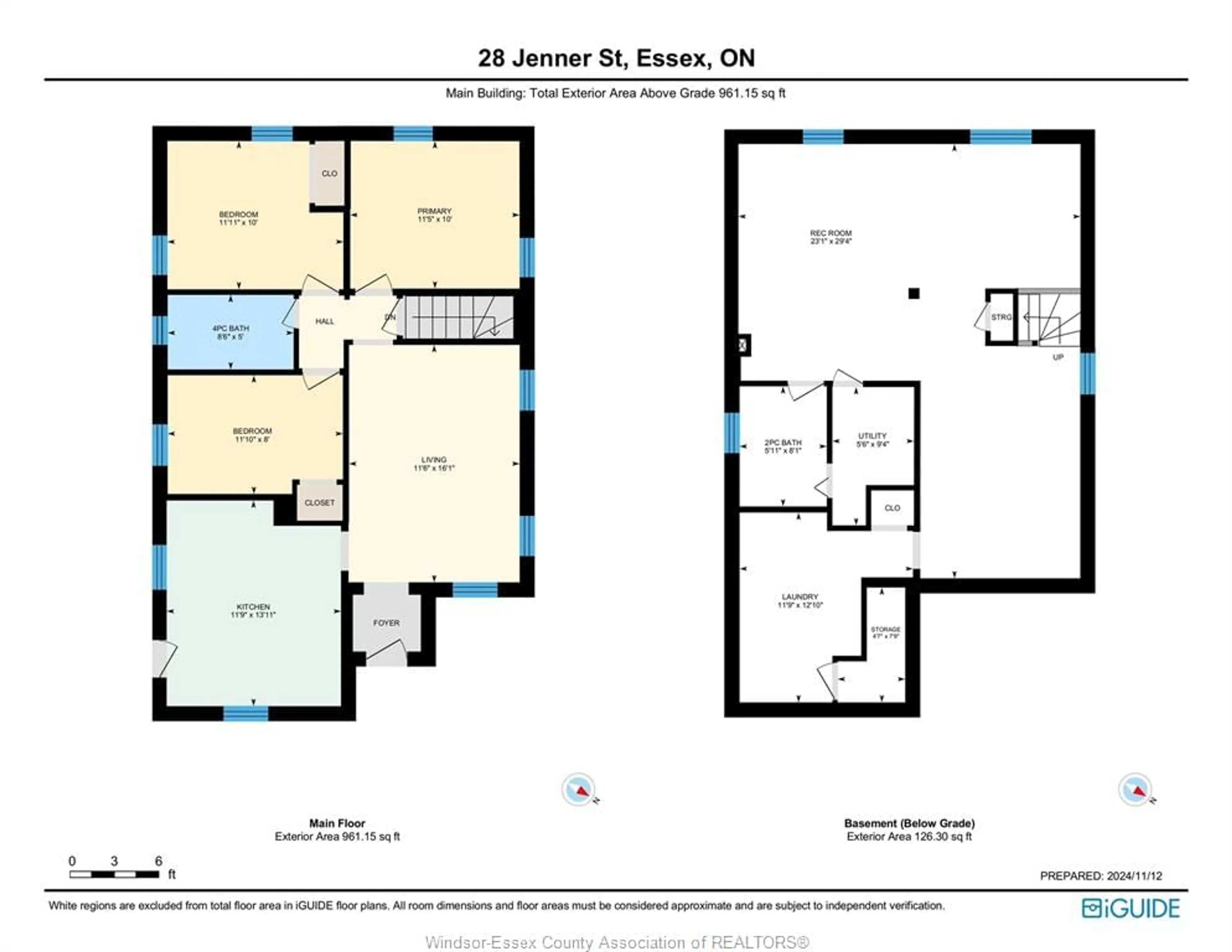 Floor plan for 28 Jenner St, Essex Ontario N8M 1G5