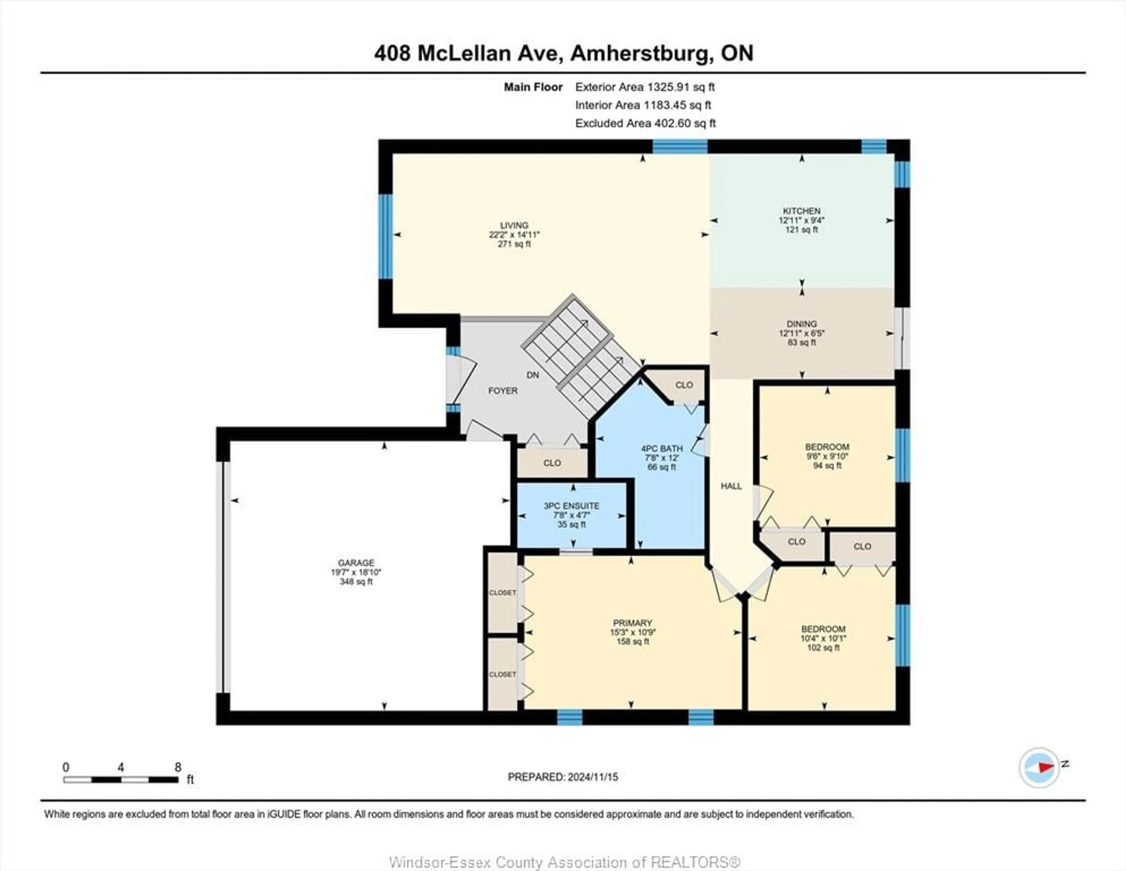 Floor plan for 408 MCLELLAN Ave, Amherstburg Ontario N9V 4C8