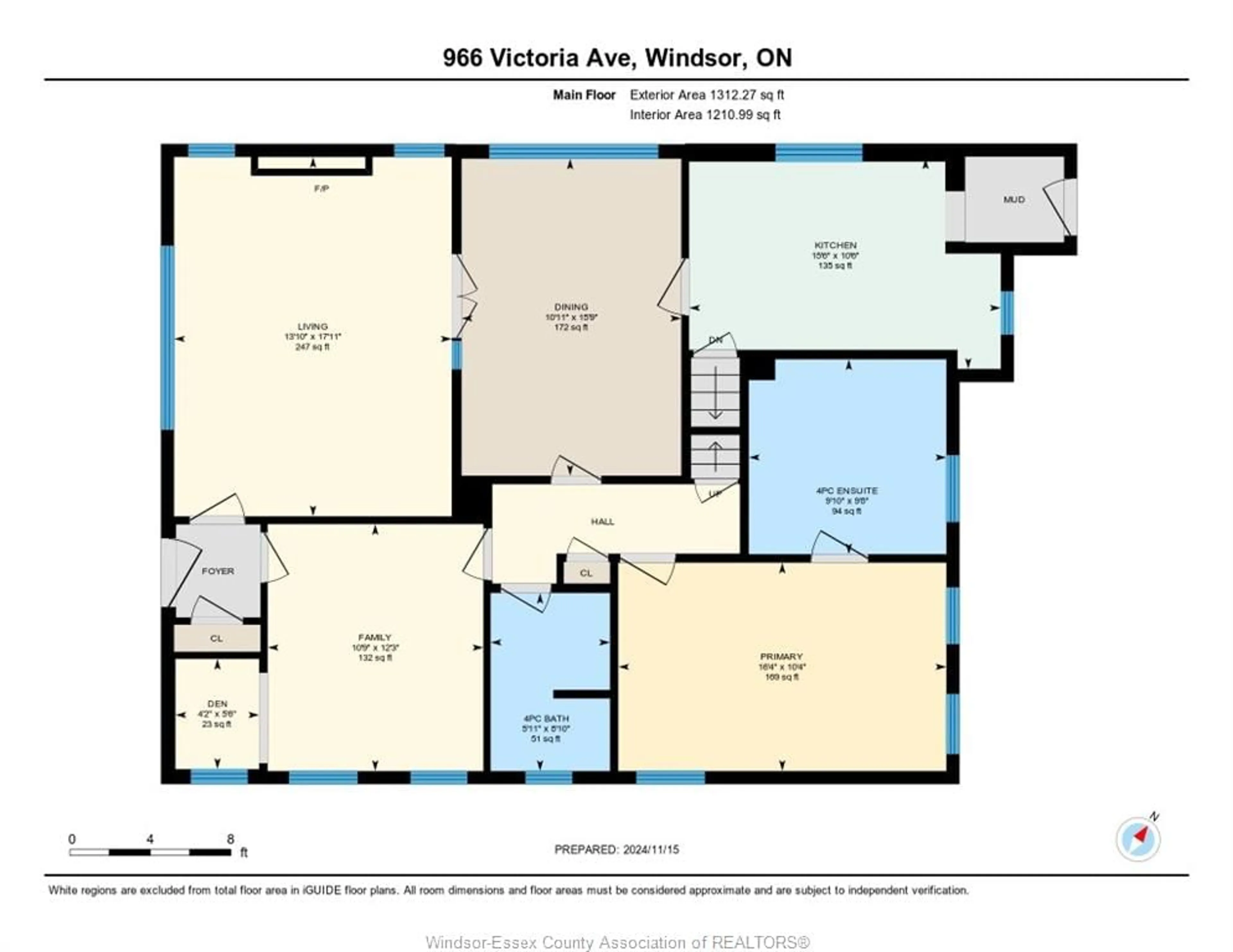 Floor plan for 966 VICTORIA Ave, Windsor Ontario N9A 4N4