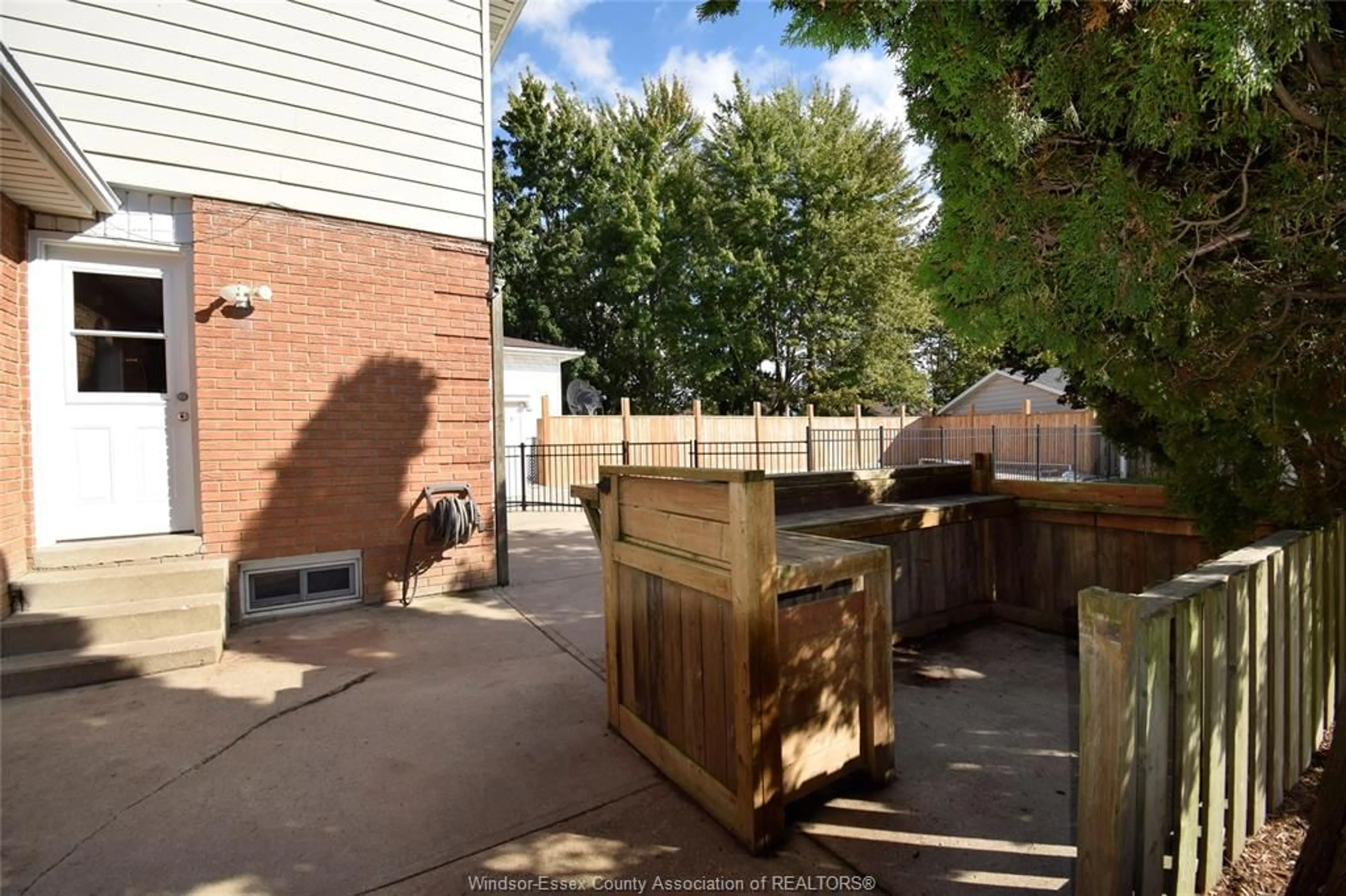 Patio, the fenced backyard for 346 Maidstone, Essex Ontario N8M 2K3