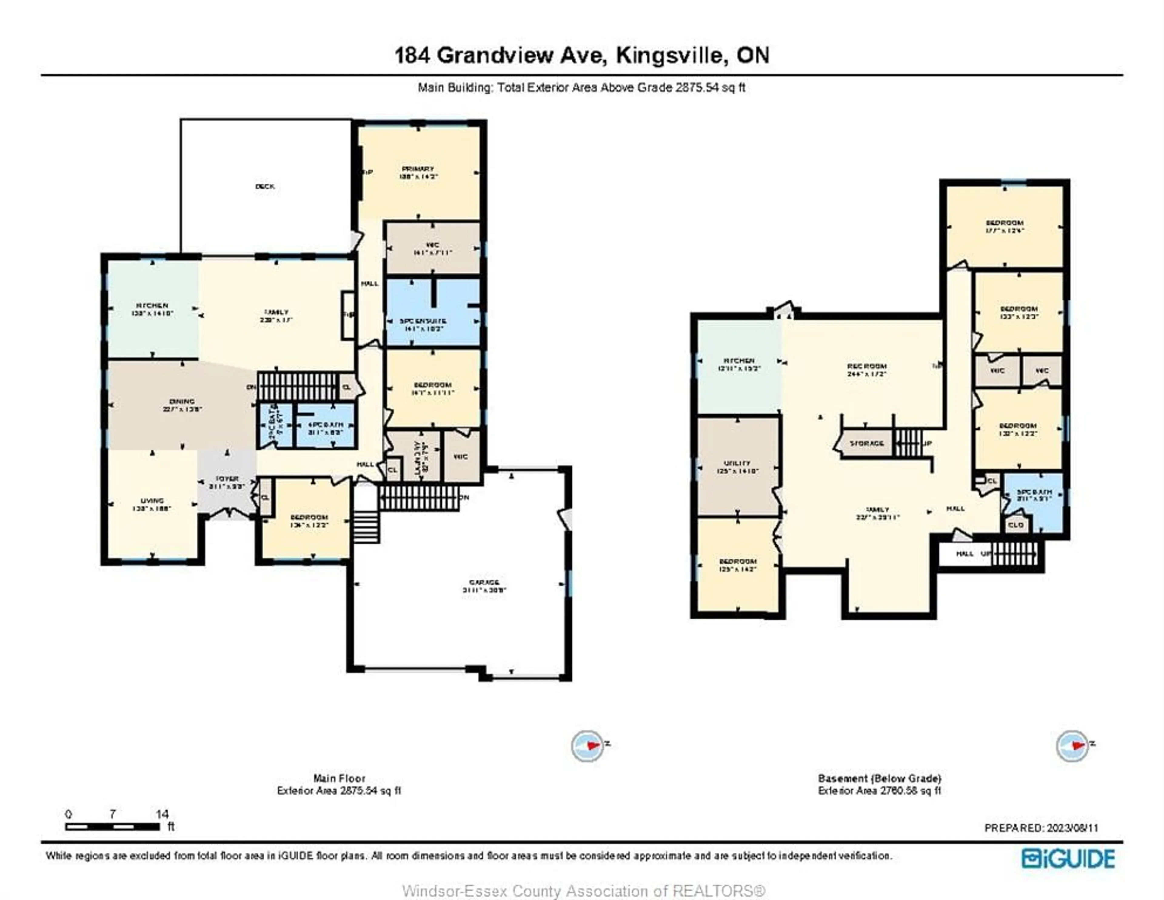 Floor plan for 184 GRANDVIEW, Kingsville Ontario N9Y 0C6