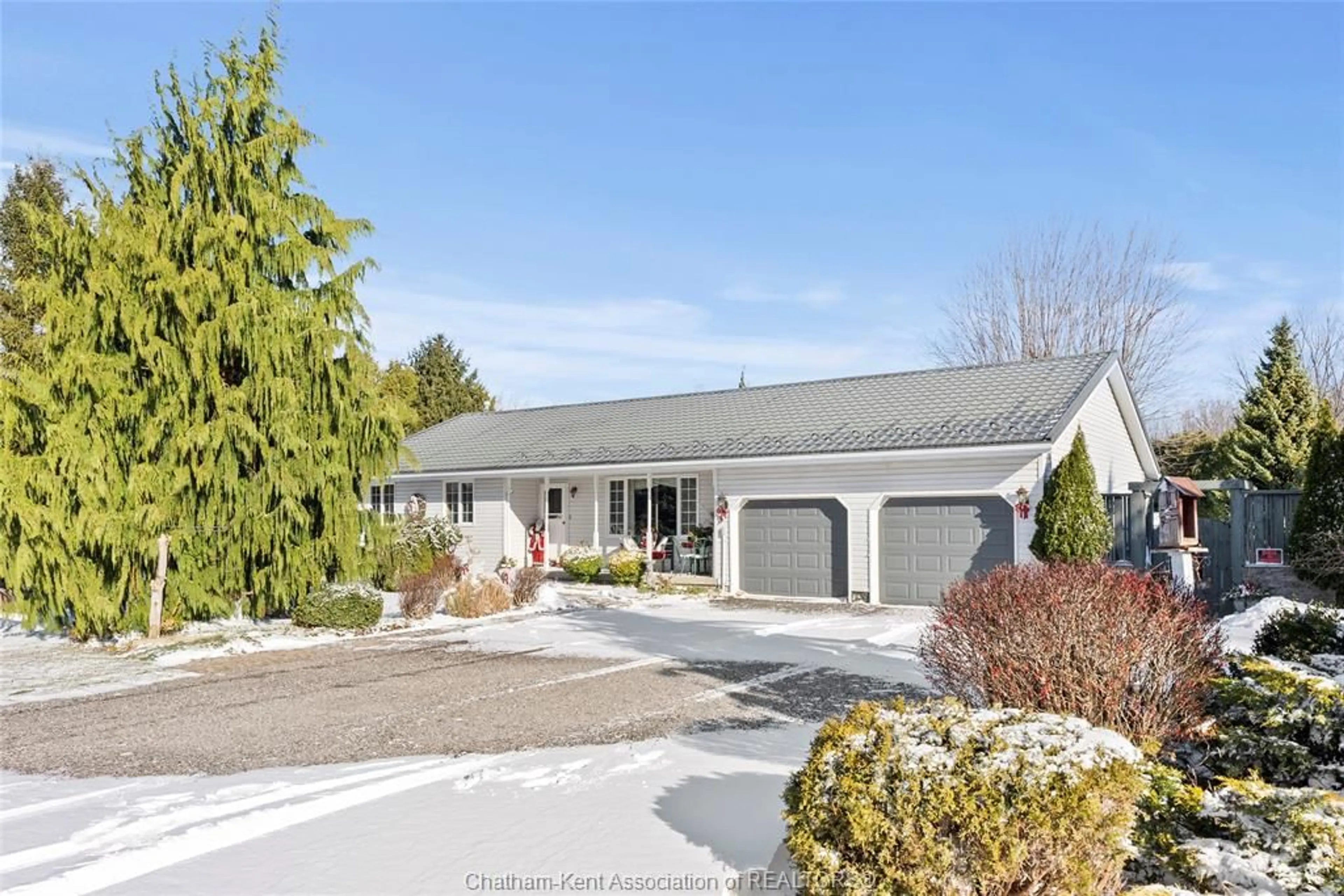 Frontside or backside of a home, the street view for 23675 Station Rd, Thamesville Ontario N0P 2K0