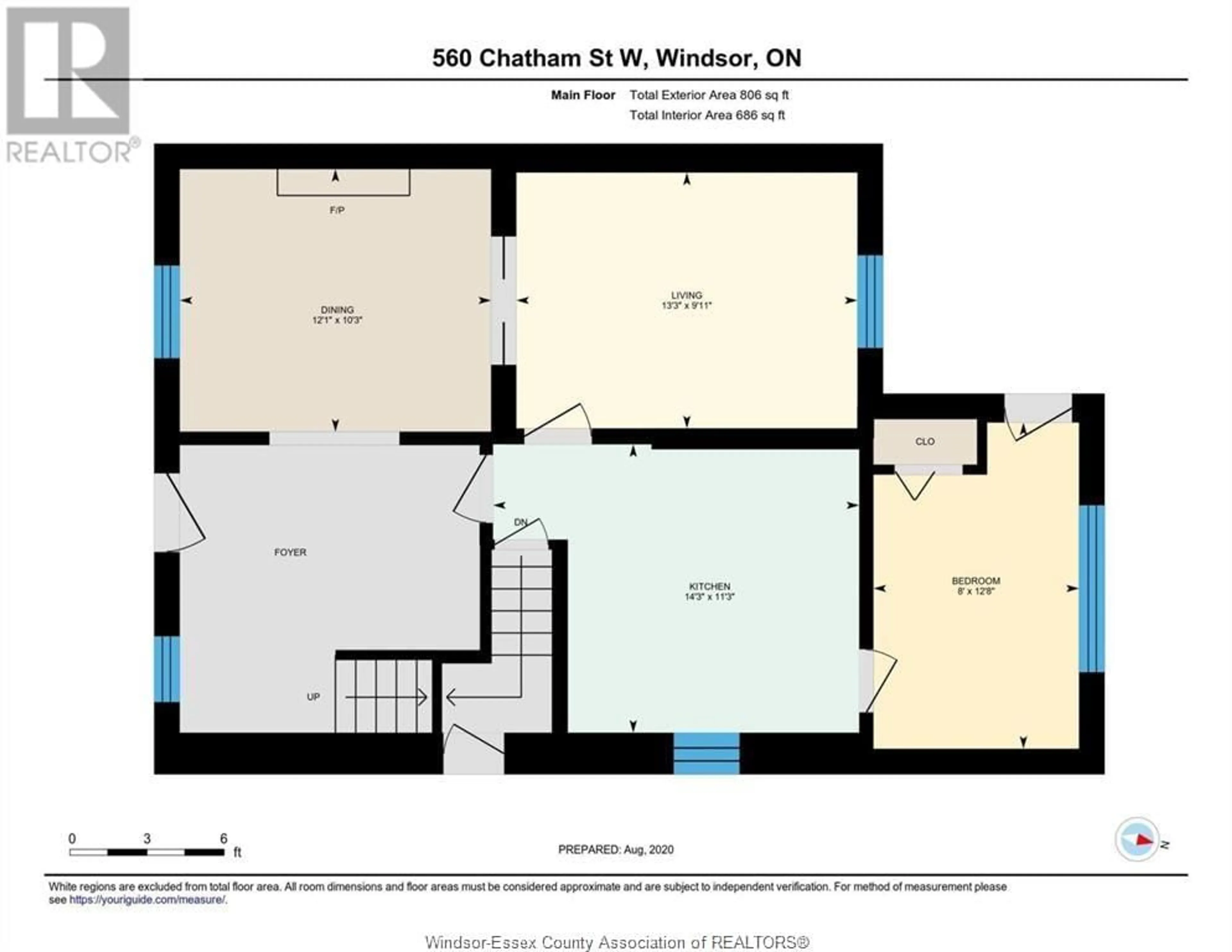 Floor plan for 560 CHATHAM St, Windsor Ontario N9A 5N2