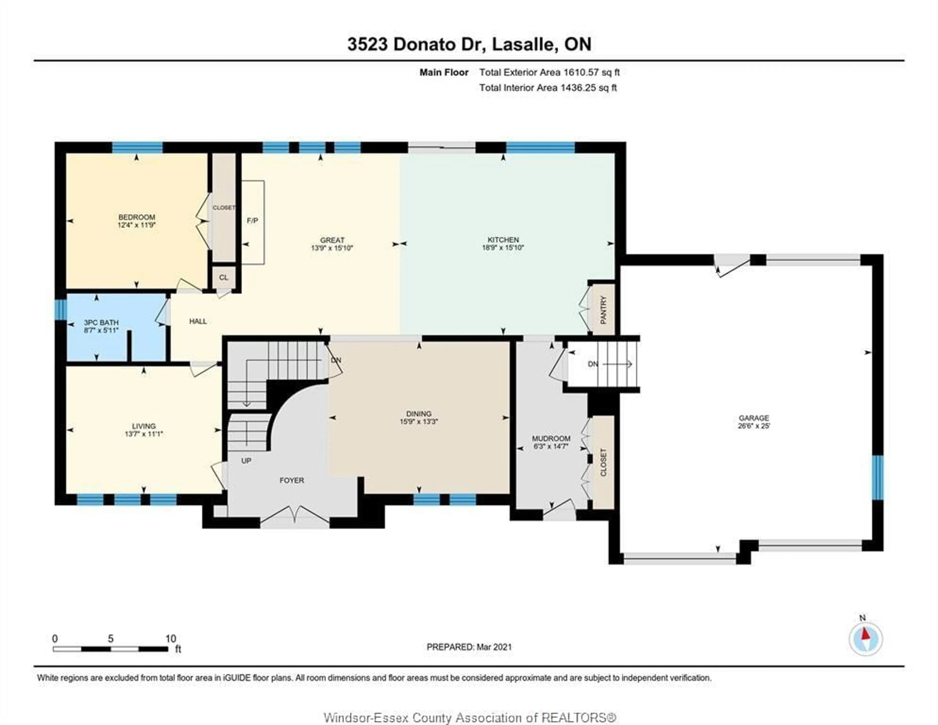 Floor plan for 3523 DONATO, LaSalle Ontario N9H 0L5