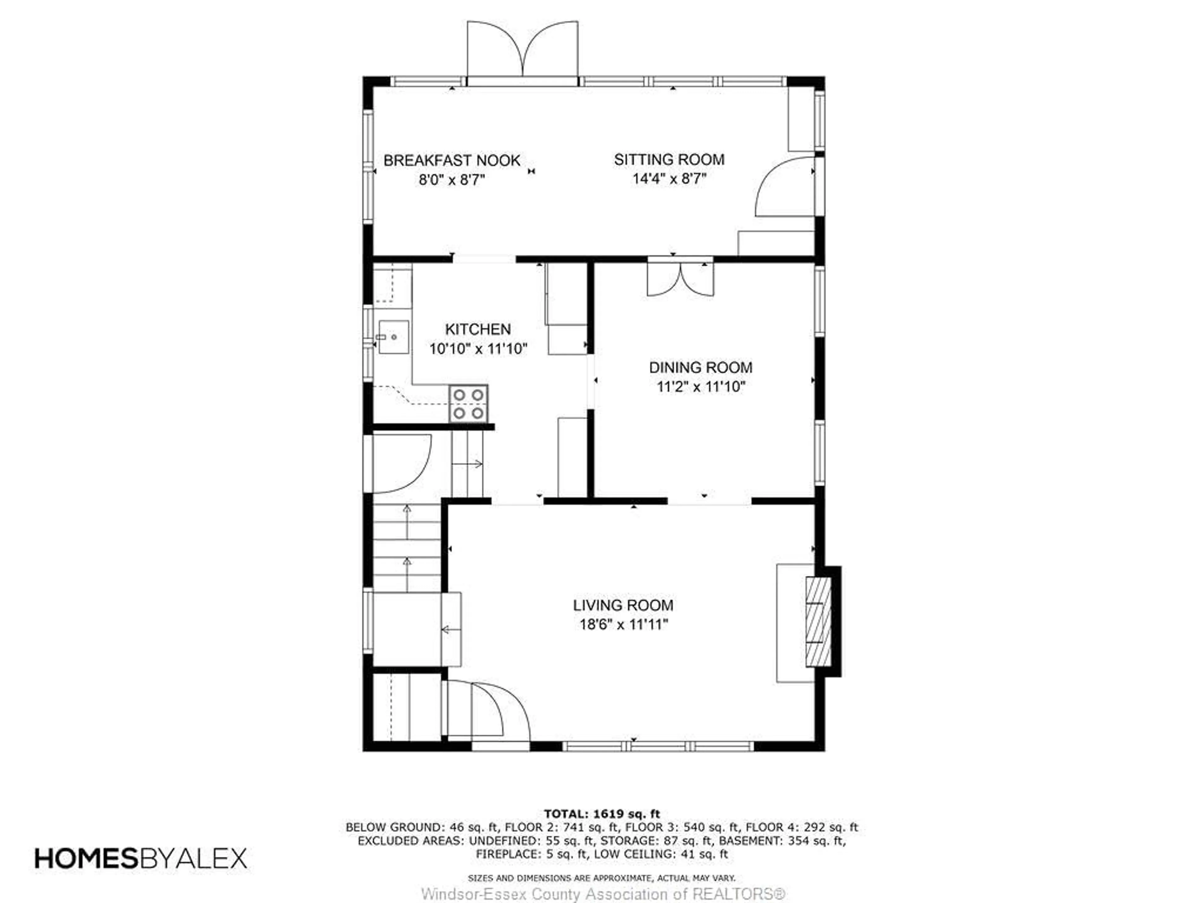 Floor plan for 854 ISABELLE, Windsor Ontario N8S 3A9