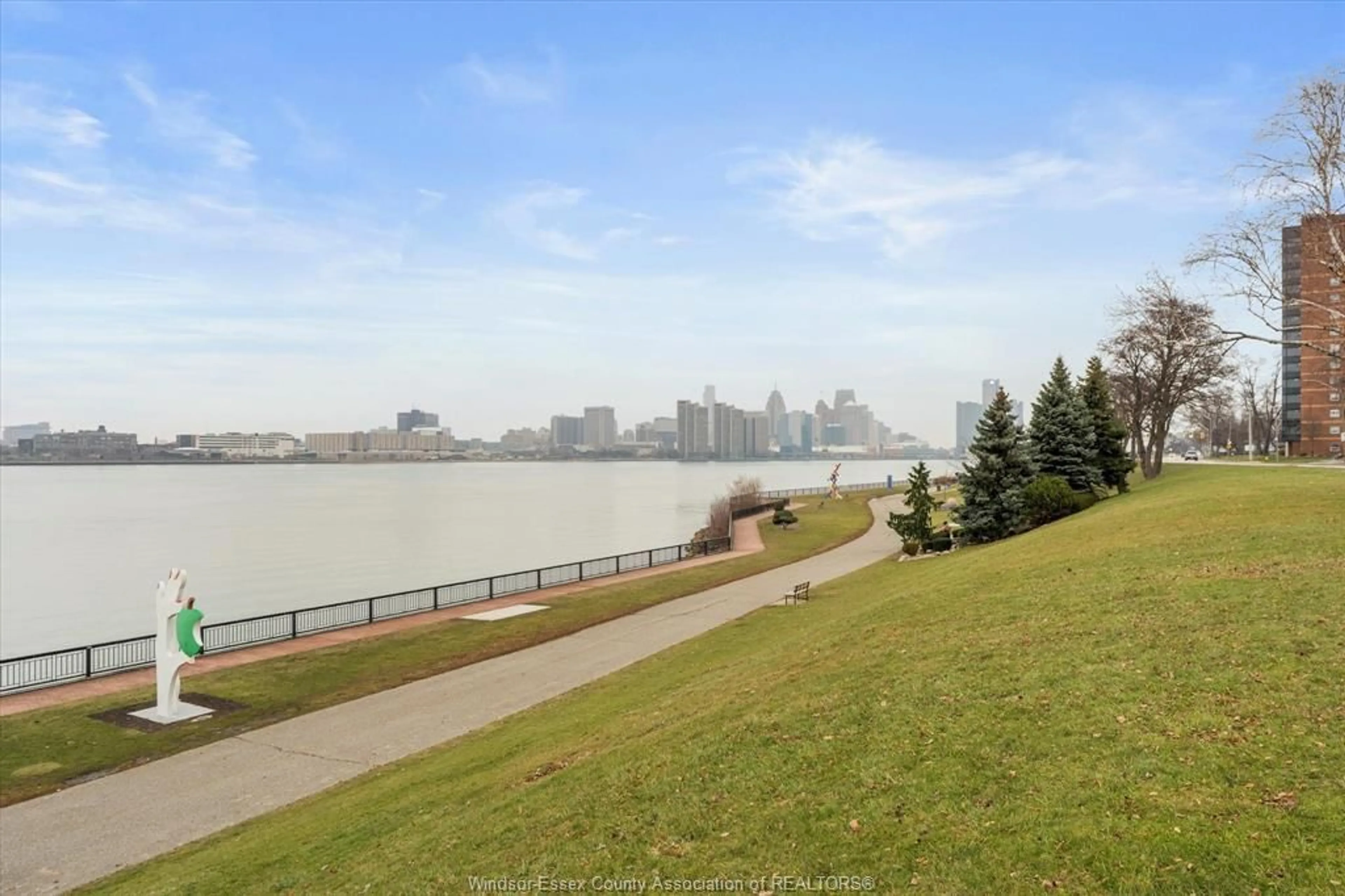 Patio, water/lake/river/ocean view for 2081 RIVERSIDE Dr, Windsor Ontario N9B 1A7