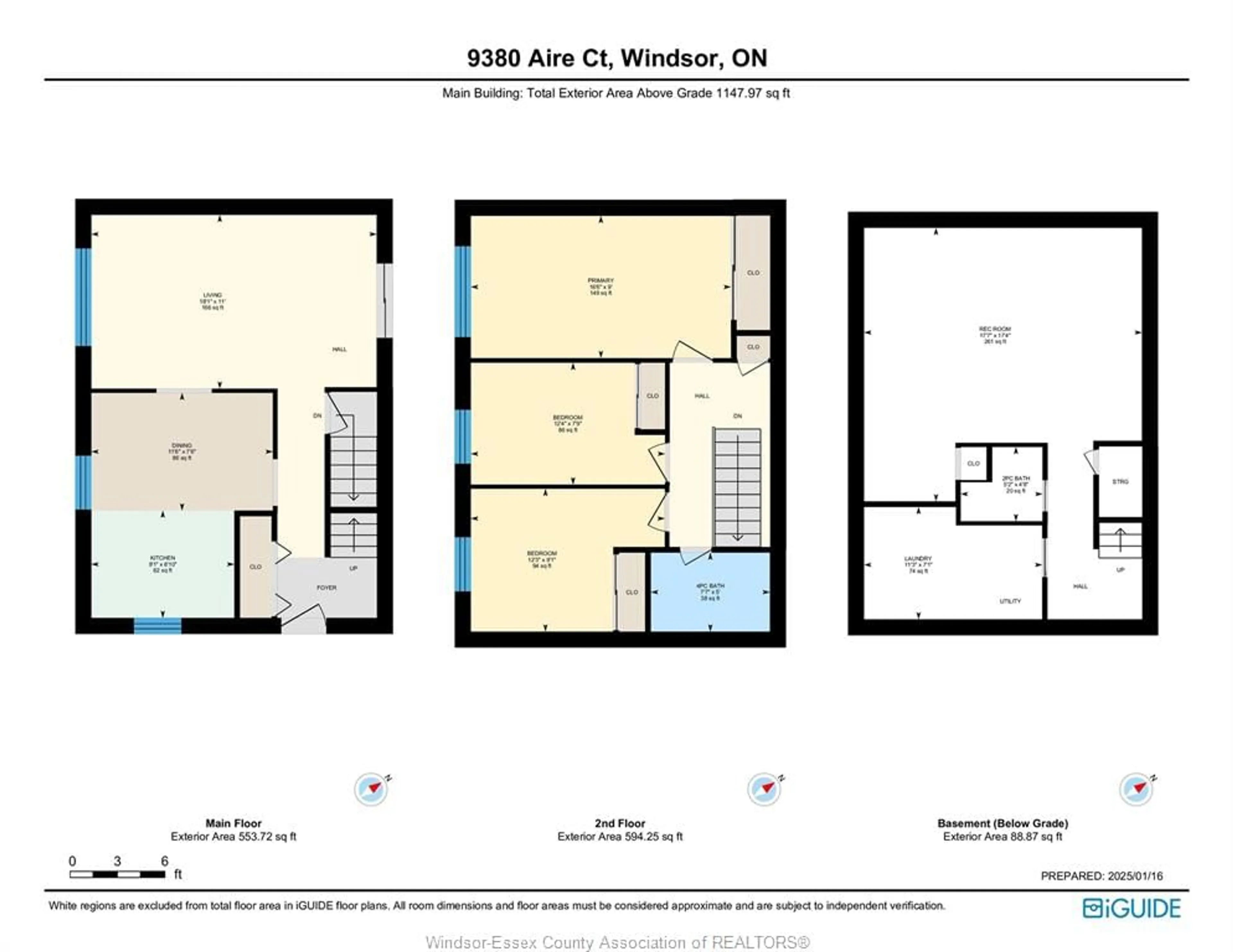 Floor plan for 9380 AIRE Crt, Windsor Ontario N8S 4E6