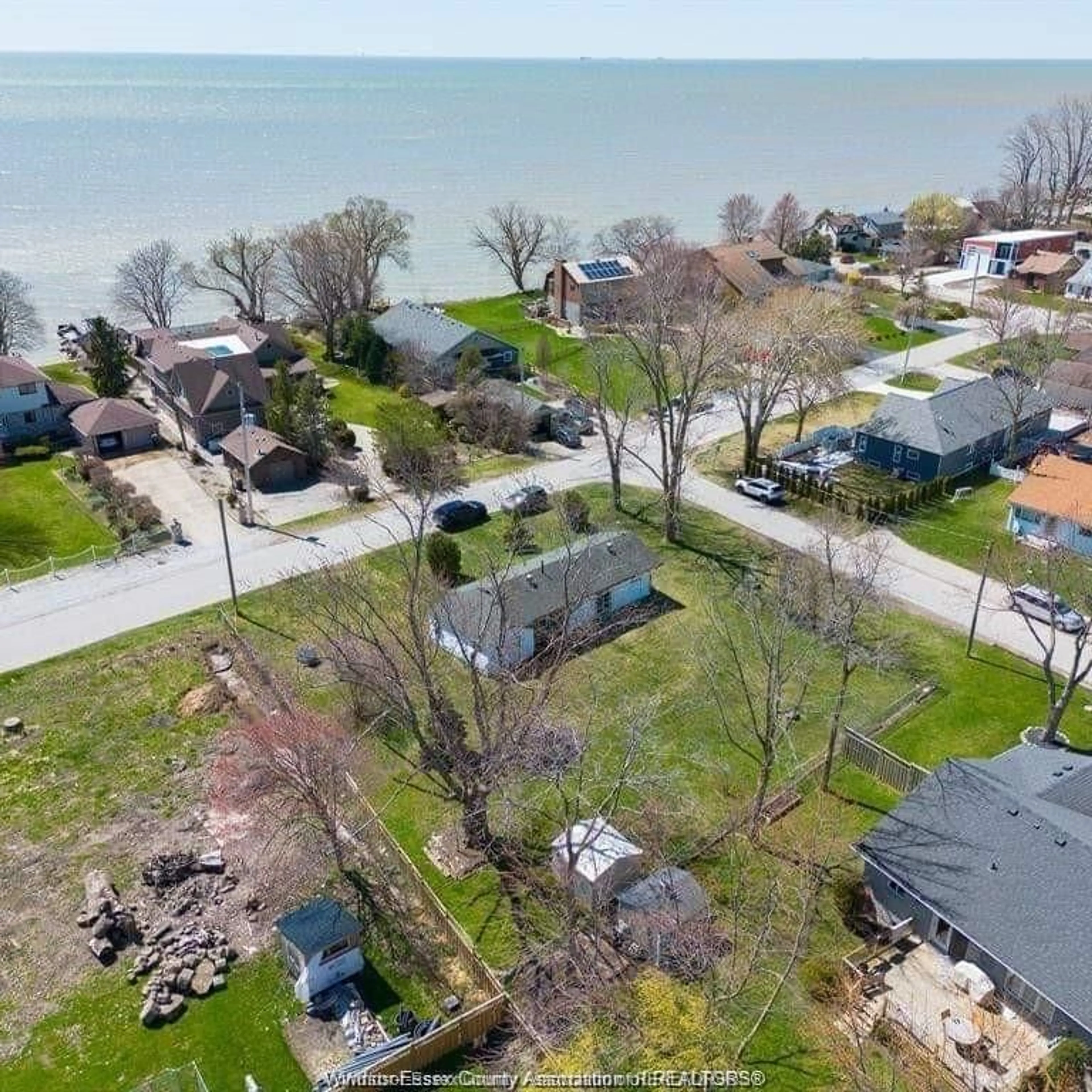 A pic from outside/outdoor area/front of a property/back of a property/a pic from drone, water/lake/river/ocean view for V/L STADDON Ave, Kingsville Ontario N9Y 3X3