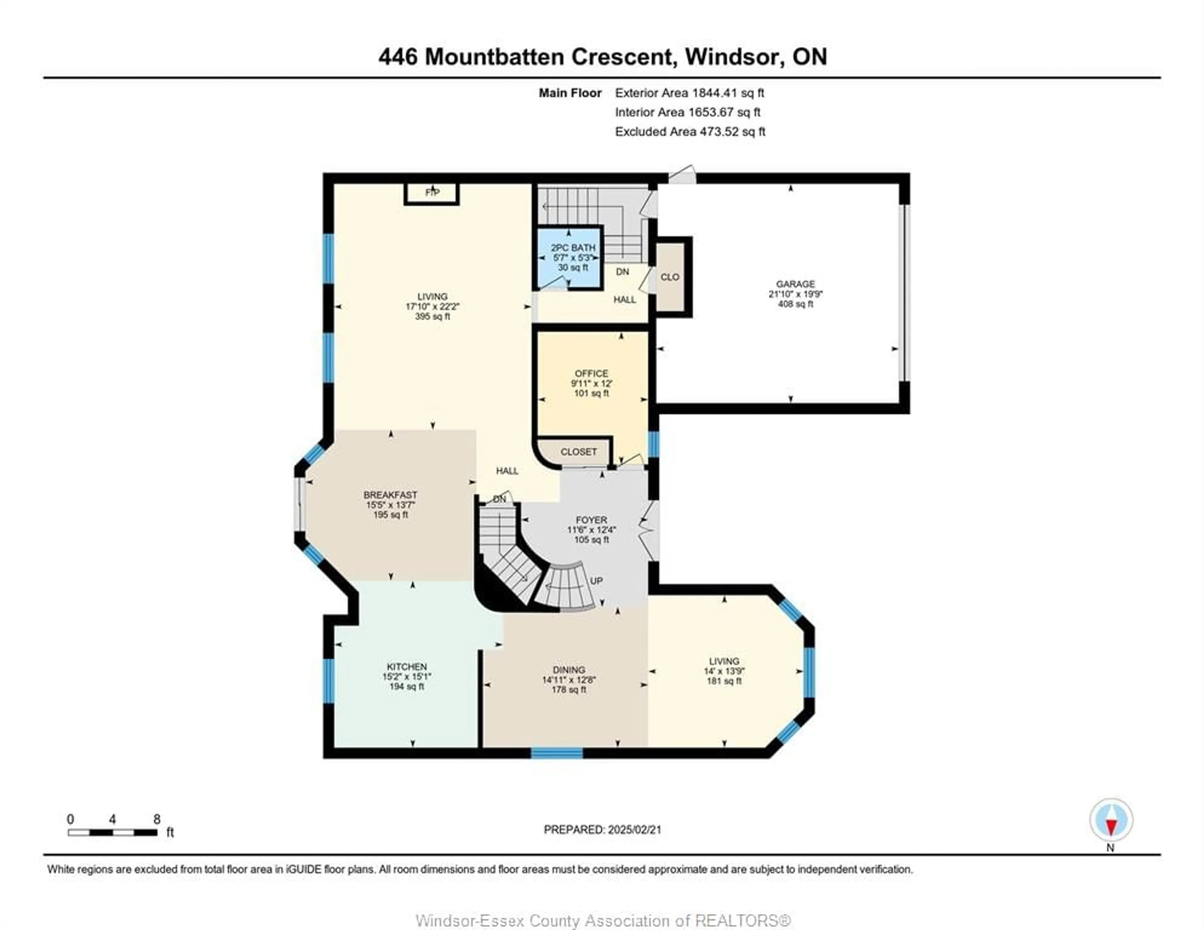 Floor plan for 446 MOUNTBATTEN Cres, Windsor Ontario N8P 1W4